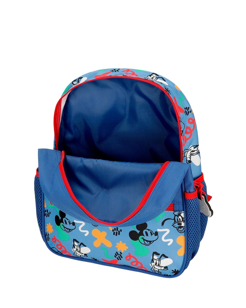 Mochila Peek a Boo 33 Cm com Bolso Frontal e com Carrinho Azul-4
