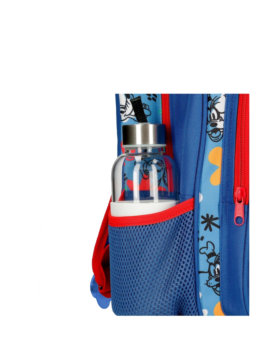 Mochila Peek a Boo 33 Cm com Bolso Frontal e com Carrinho Azul-5