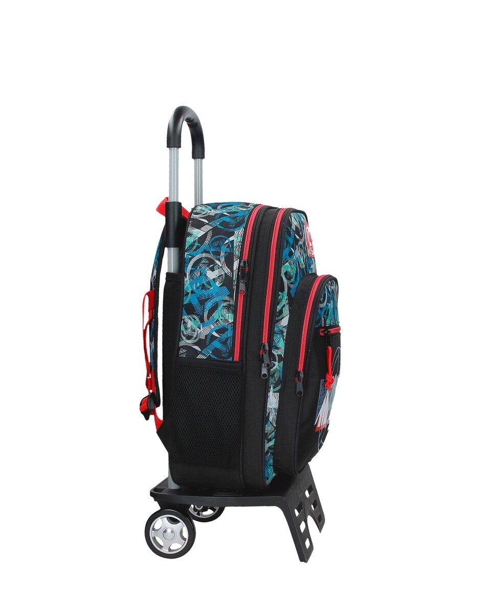 Mochila Shield 2 Compartimentos E Bolsos Laterais com Carro Preto-2