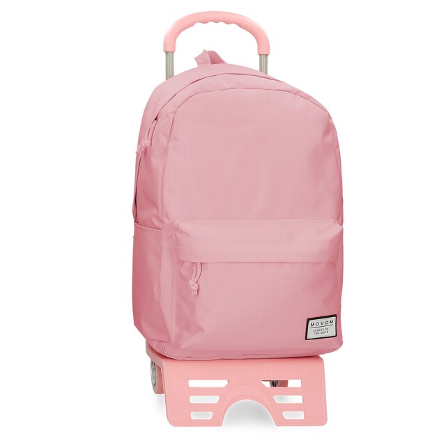 Imagem 0 de Mochila Escolar Movom Always On The Move com Bolso Frontal e Carrinho em Rosa