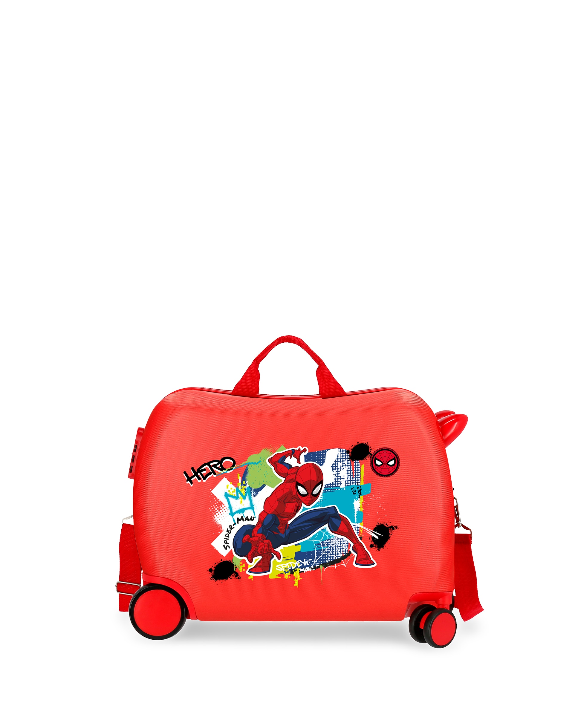 Maleta Infantil 2 Rodas Multidirecionais Spiderman Urban com Capacidade de 38l Vermelho-1