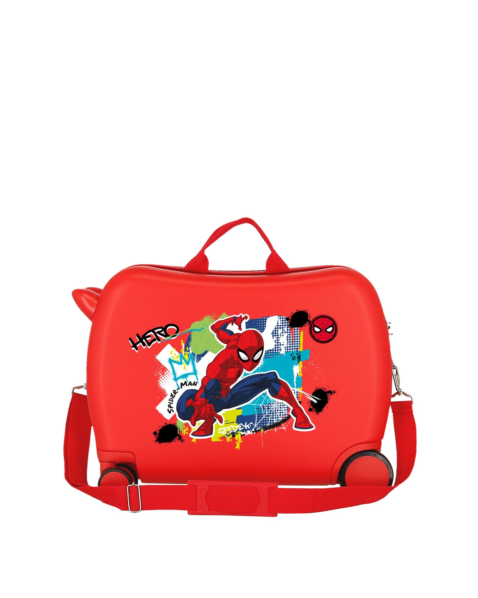 Maleta Infantil 2 Rodas Multidirecionais Spiderman Urban com Capacidade de 38l Vermelho-3