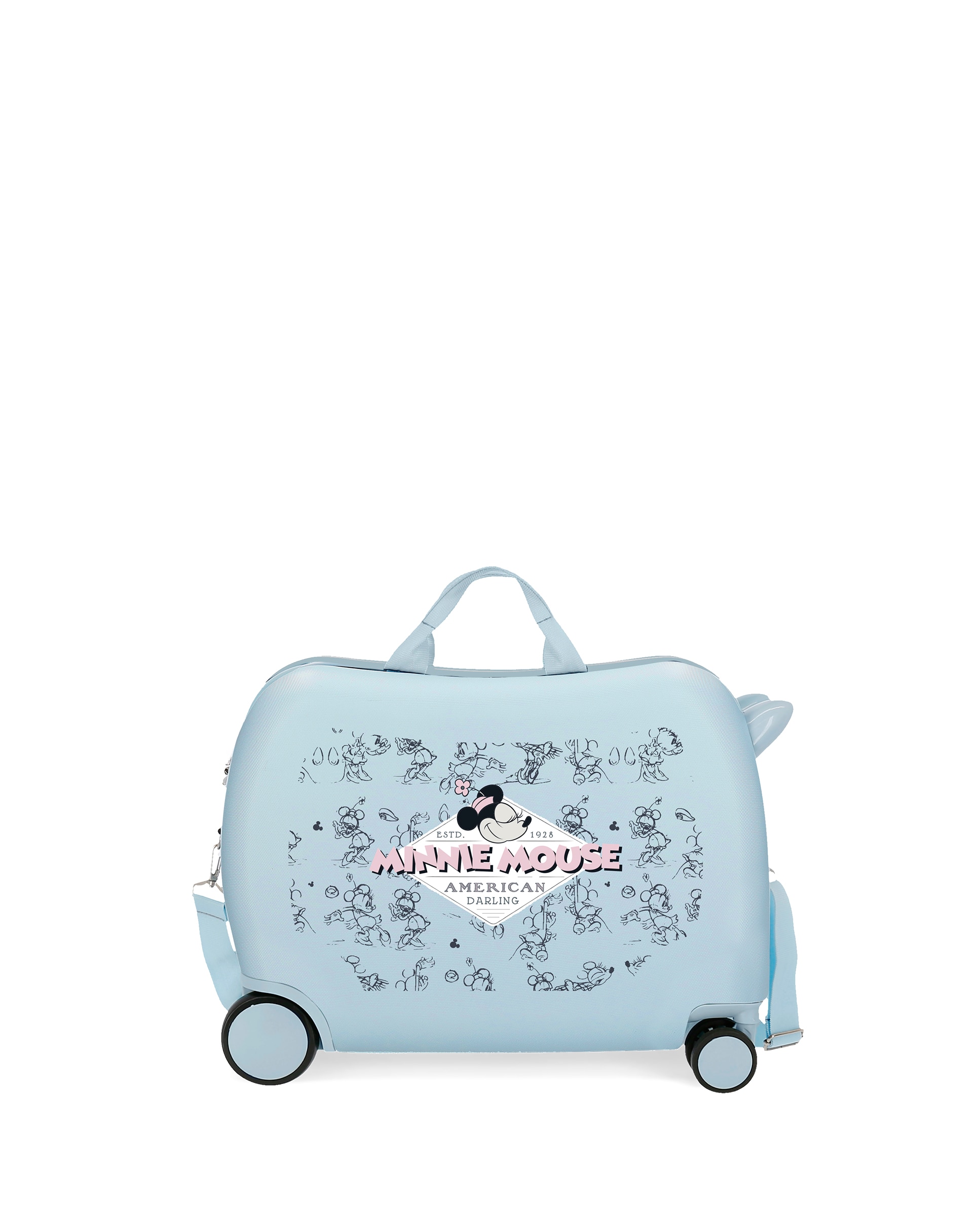 Mala Infantil com 2 Rodas Multidirecionais Minnie American Darling com Capacidade de 38l em Azul-claro Azul-1