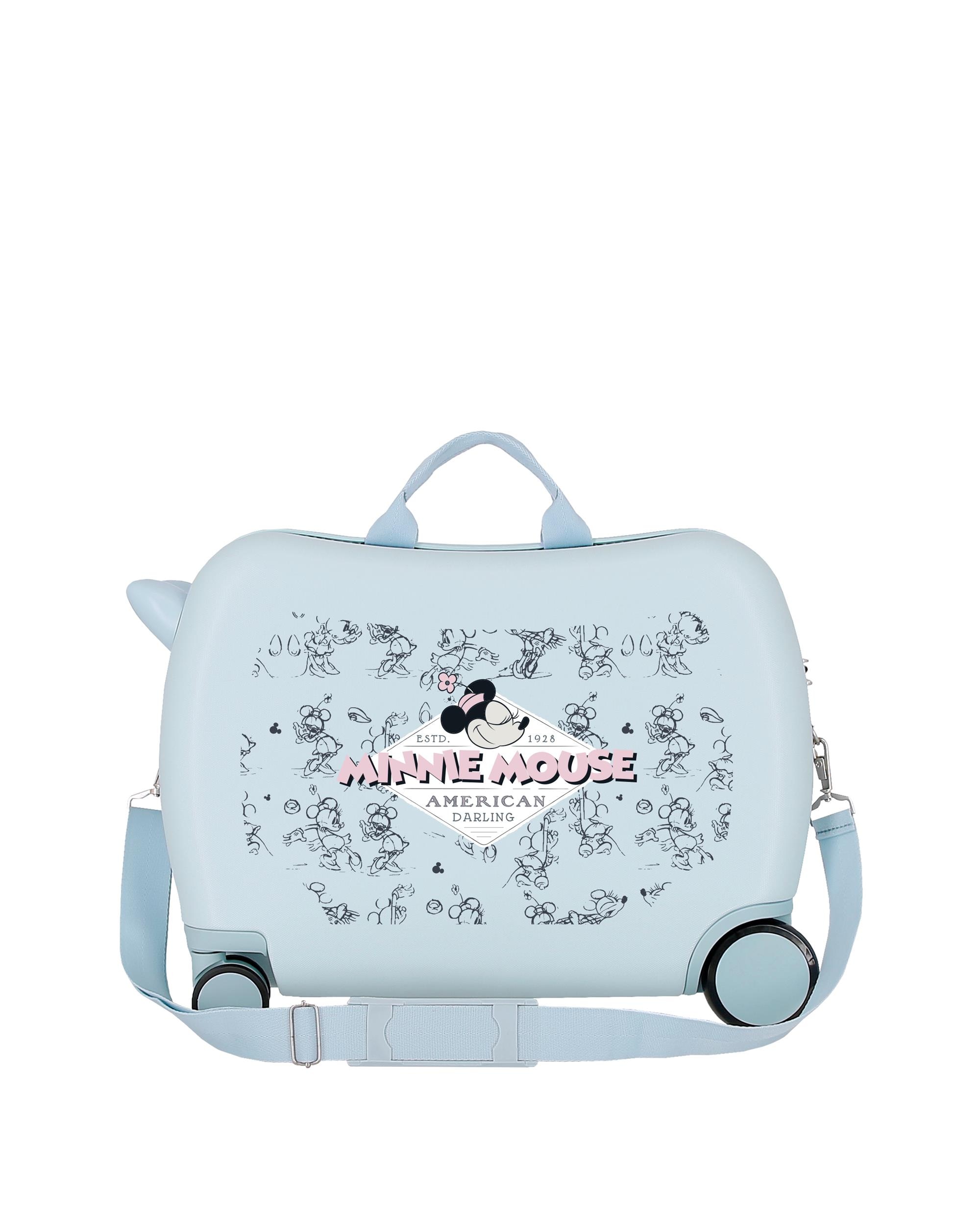 Mala Infantil com 2 Rodas Multidirecionais Minnie American Darling com Capacidade de 38l em Azul-claro Azul-3