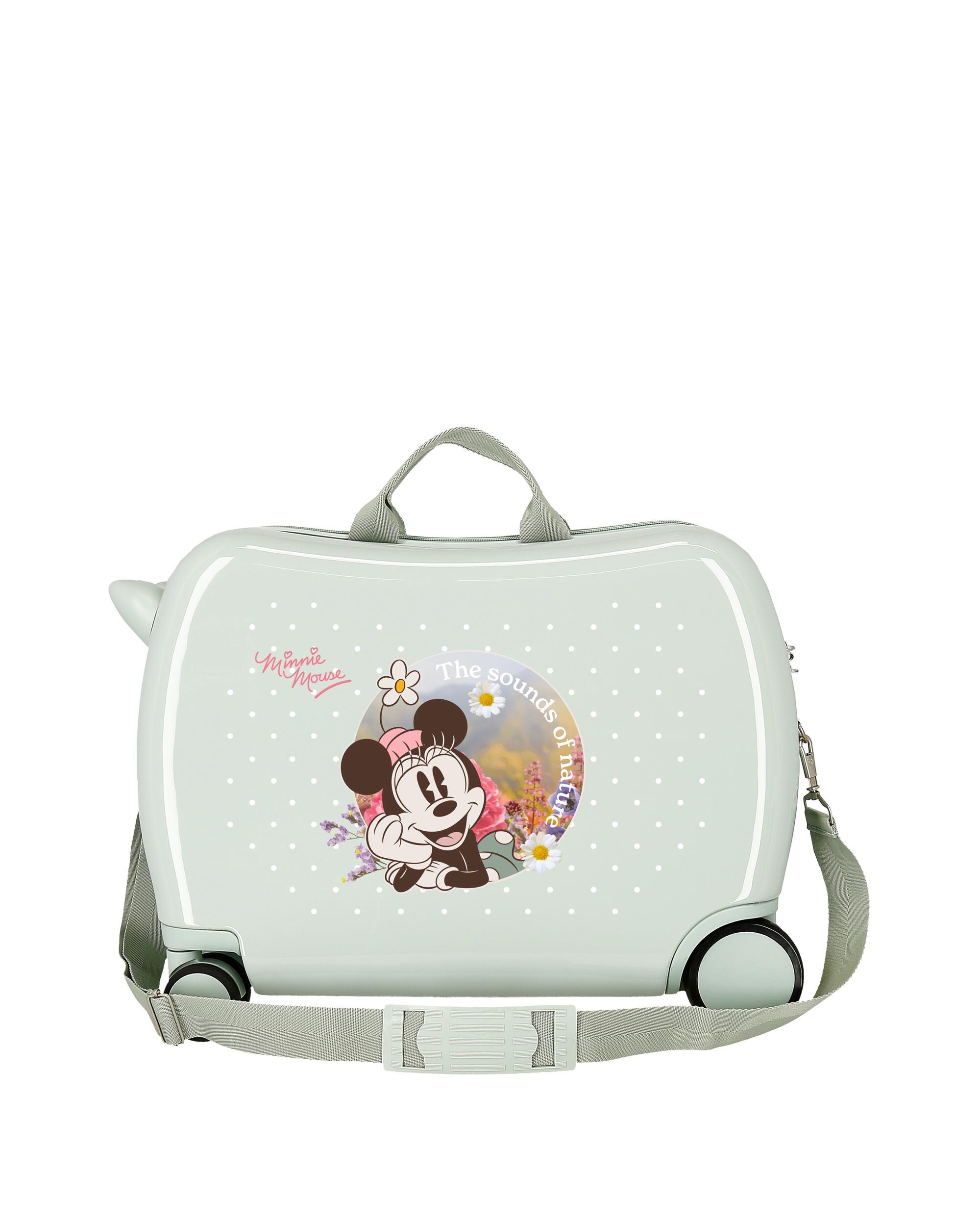 Mala Infantil com 2 Rodas Multidirecionais Minnie Wild Nature com Capacidade de 38l Verde-menta-3
