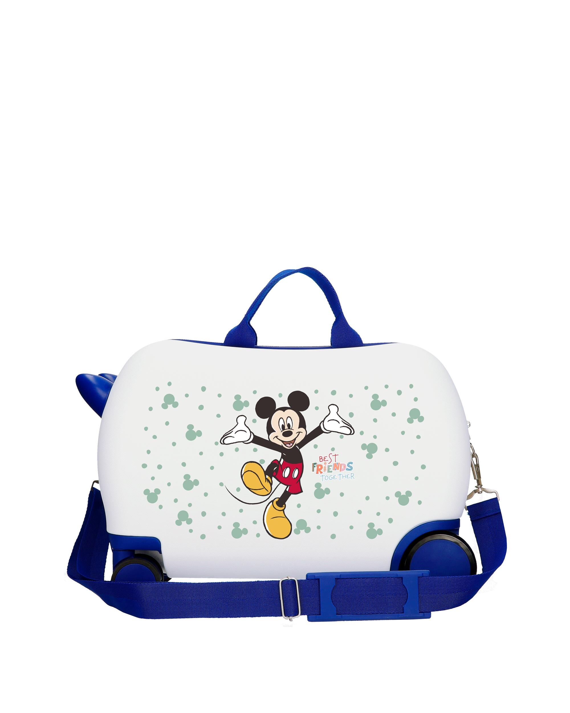 Mala Infantil 2 Rodas Multidirecionais Mickey Best Friends Together com Capacidade de 24l Branco-3
