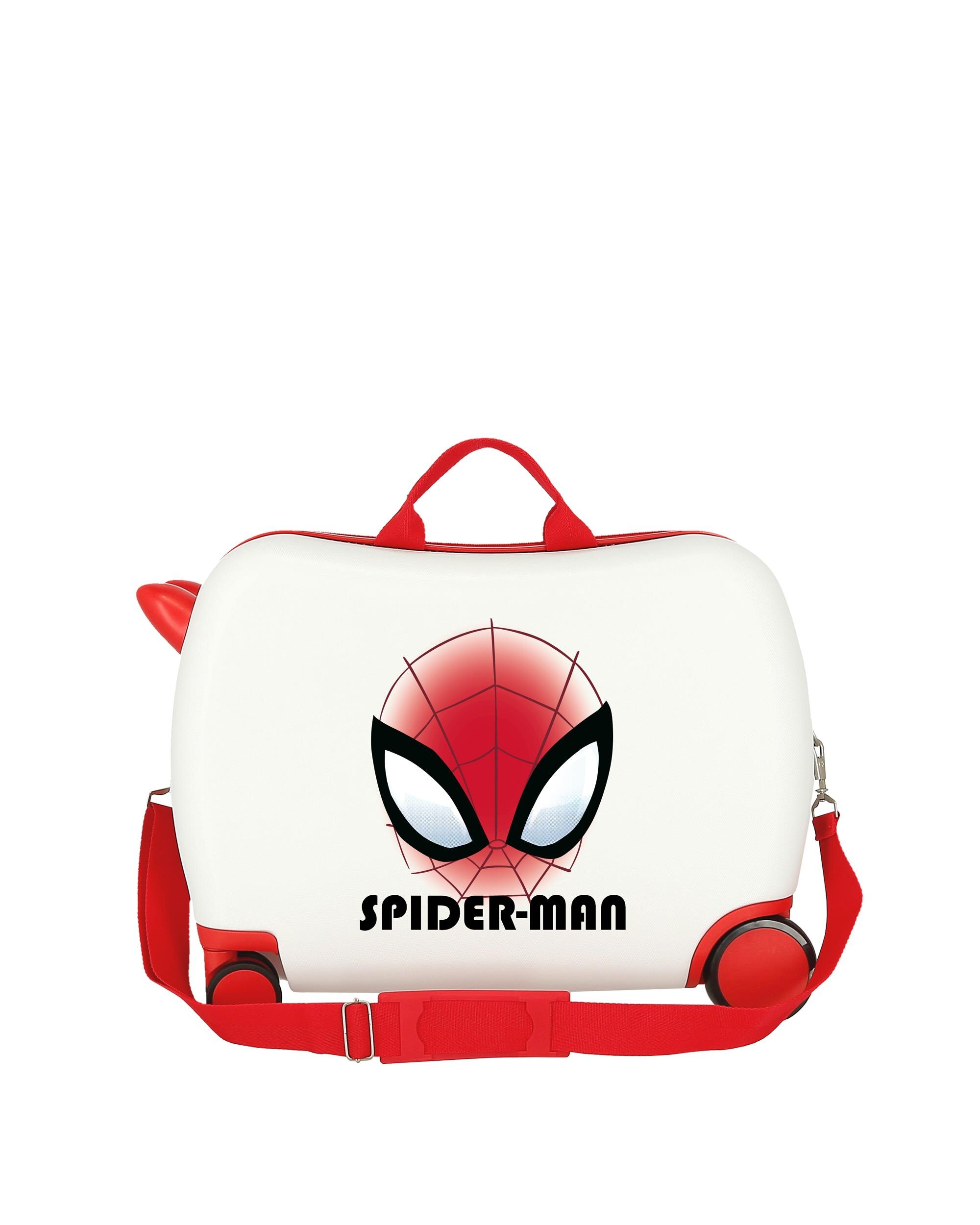 Mala Infantil 2 Rodas Multidirecionais Spiderman Autentic com Capacidade de 38l em Branco Branco / Vermelho-3