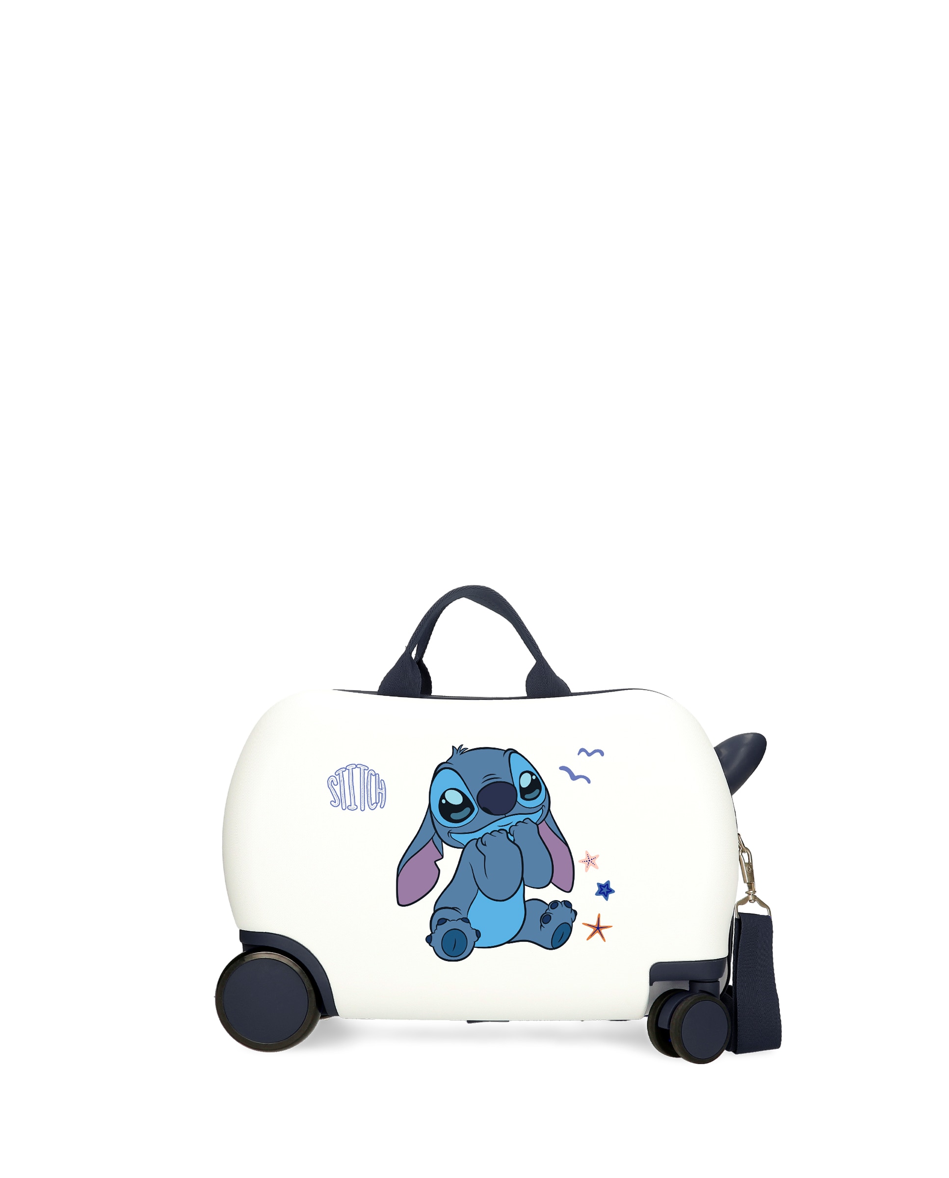Maleta Infantil 2 Rodas Multidirecionais Stitch Excited com Capacidade de 24l em Branco Branco-1
