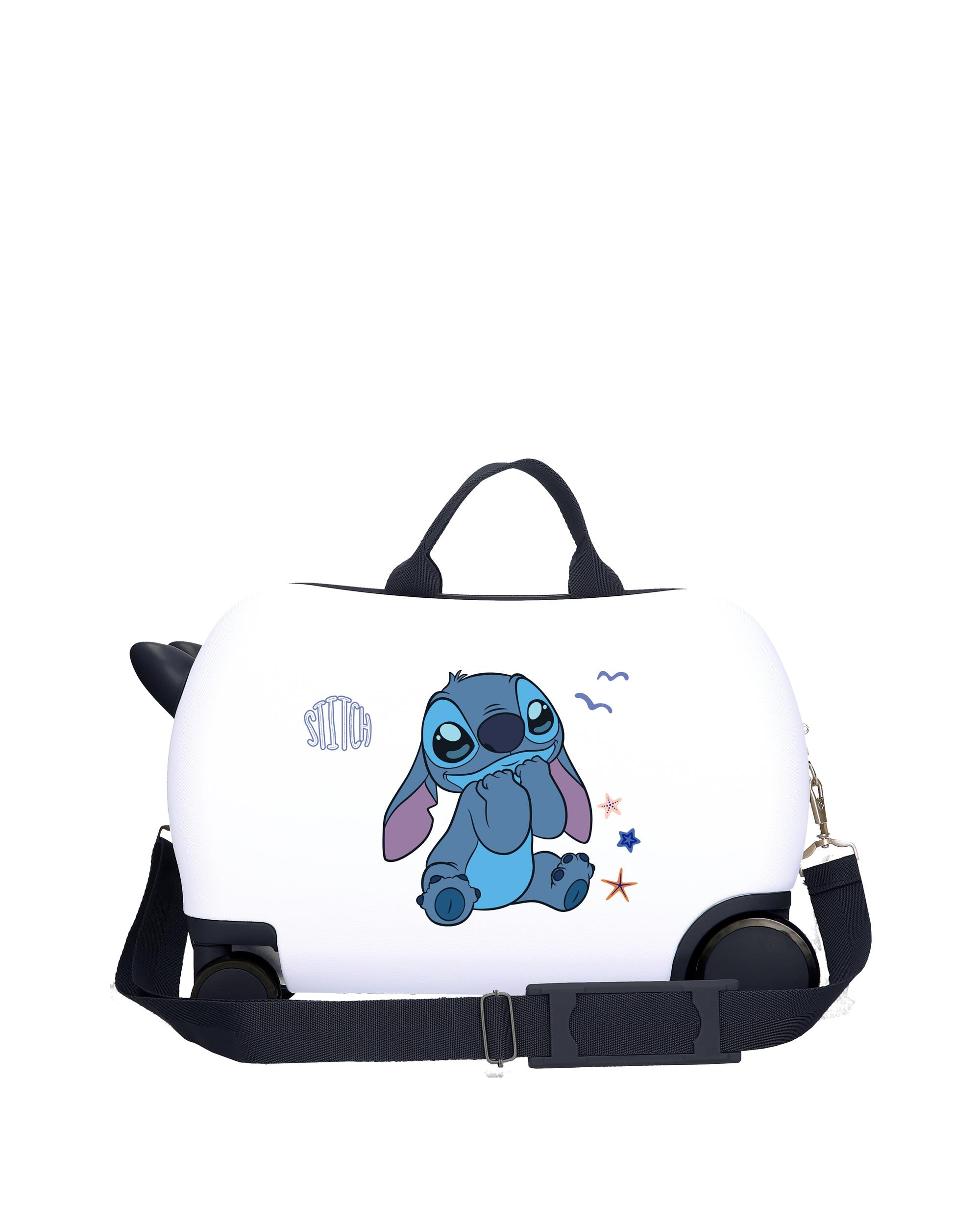 Maleta Infantil 2 Rodas Multidirecionais Stitch Excited com Capacidade de 24l em Branco Branco-3