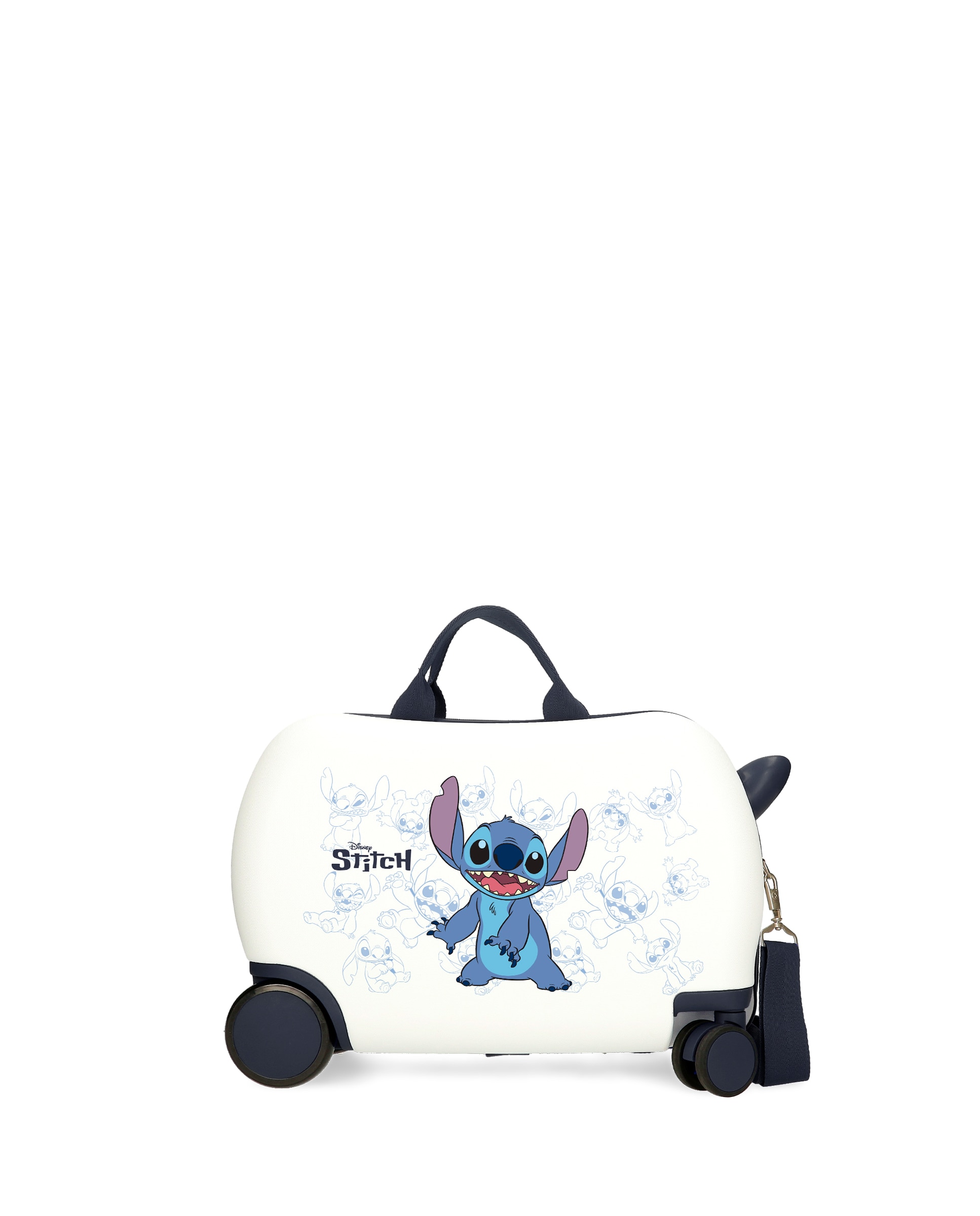 Mala Infantil 2 Rodas Multidirecionais Happy Stitch com Capacidade de 24l Branco-1