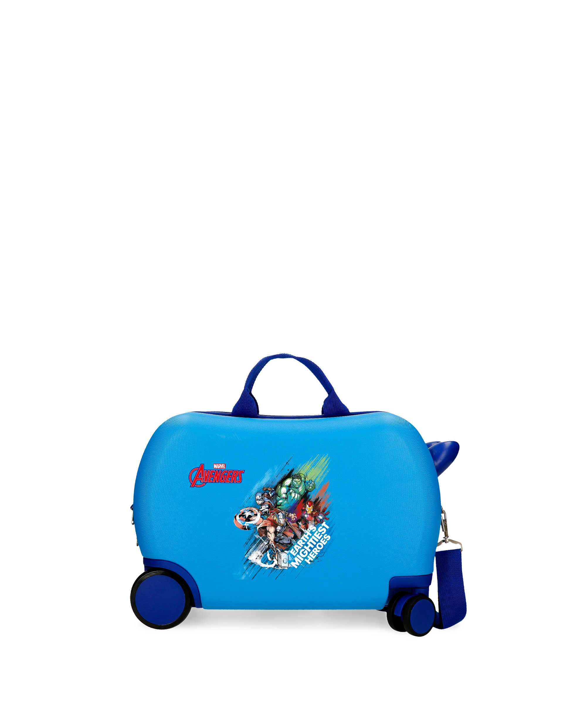 Mala Infantil 2 Rodas Multidirecionais Avengers Heroes com Capacidade de 24l em Azul Azul-1
