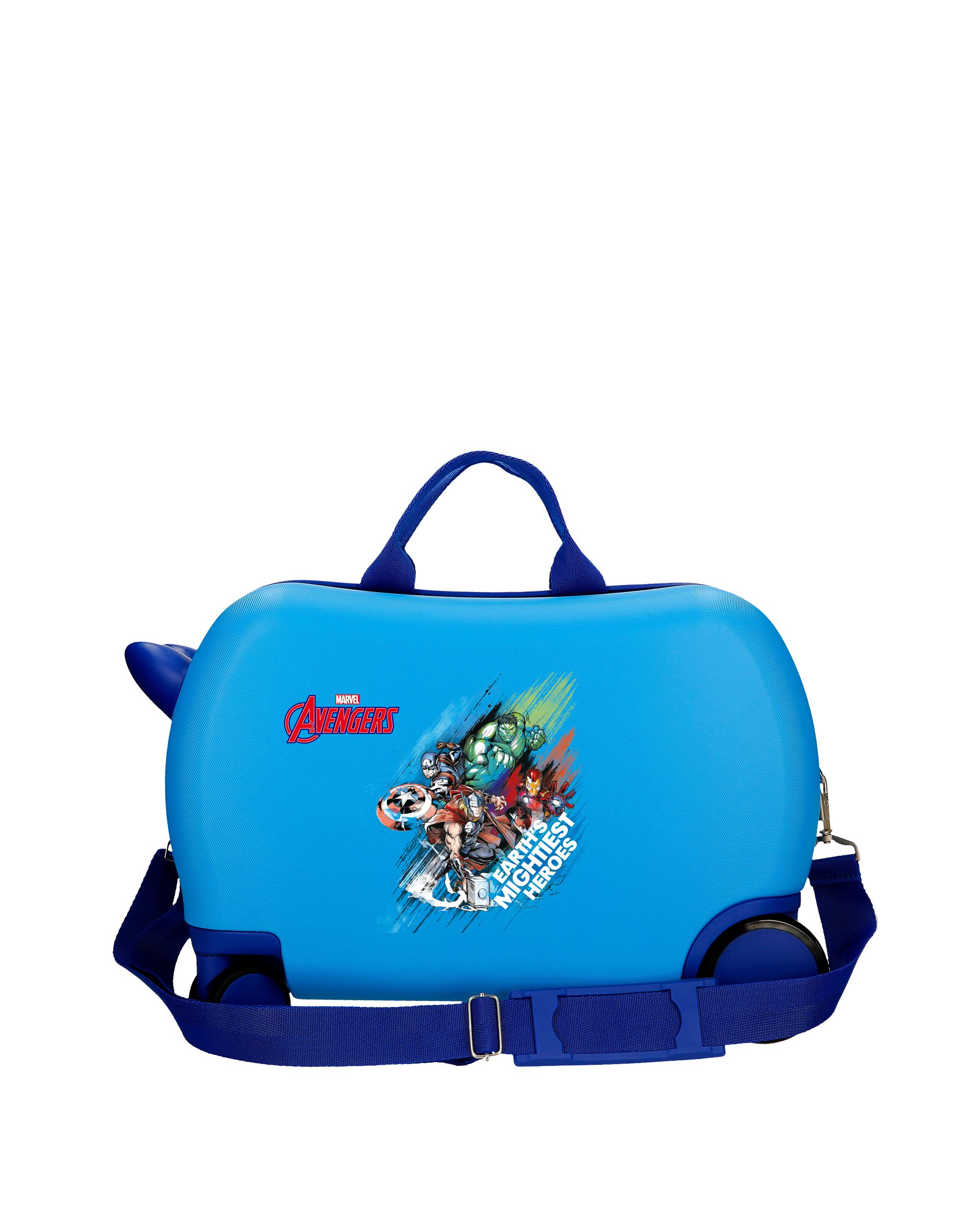 Mala Infantil 2 Rodas Multidirecionais Avengers Heroes com Capacidade de 24l em Azul Azul-3