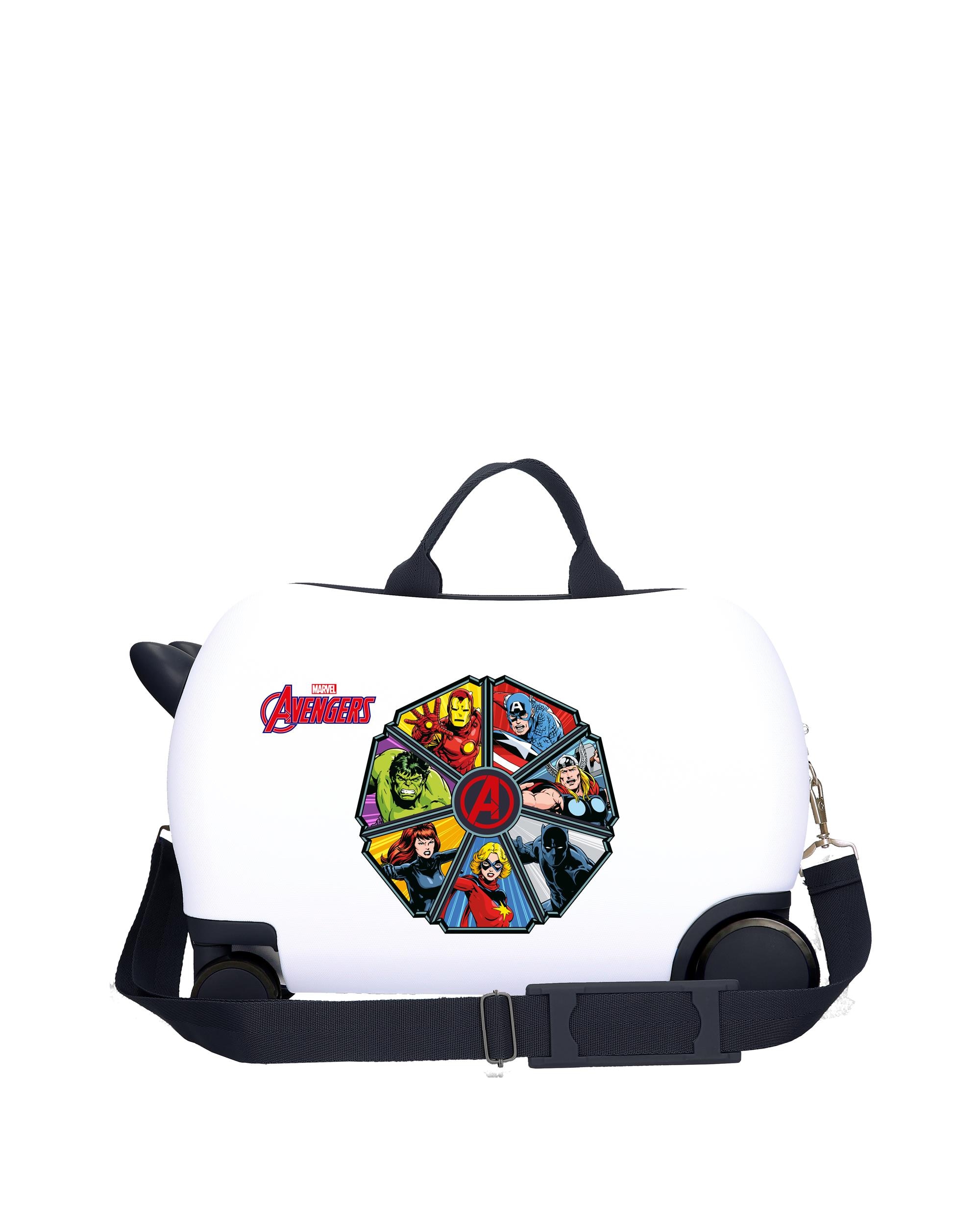 Mala Infantil 2 Rodas Multidirecionais Avengers To The Power com Capacidade de 24l em Preto Preto-3