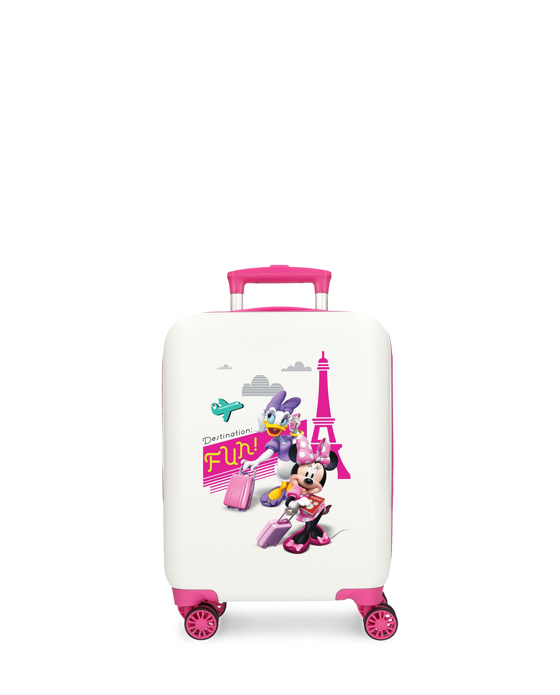 Mala de Cabine Minnie Party Rígida com Capacidade de 28l Branco / Fúcsia-1