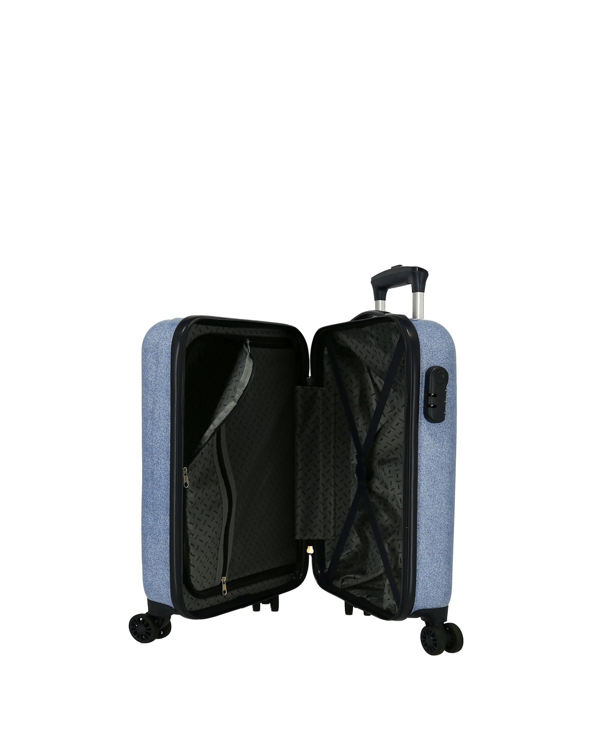 Mala de Cabine Noni Denim com Capacidade de 34l Azul denim-5