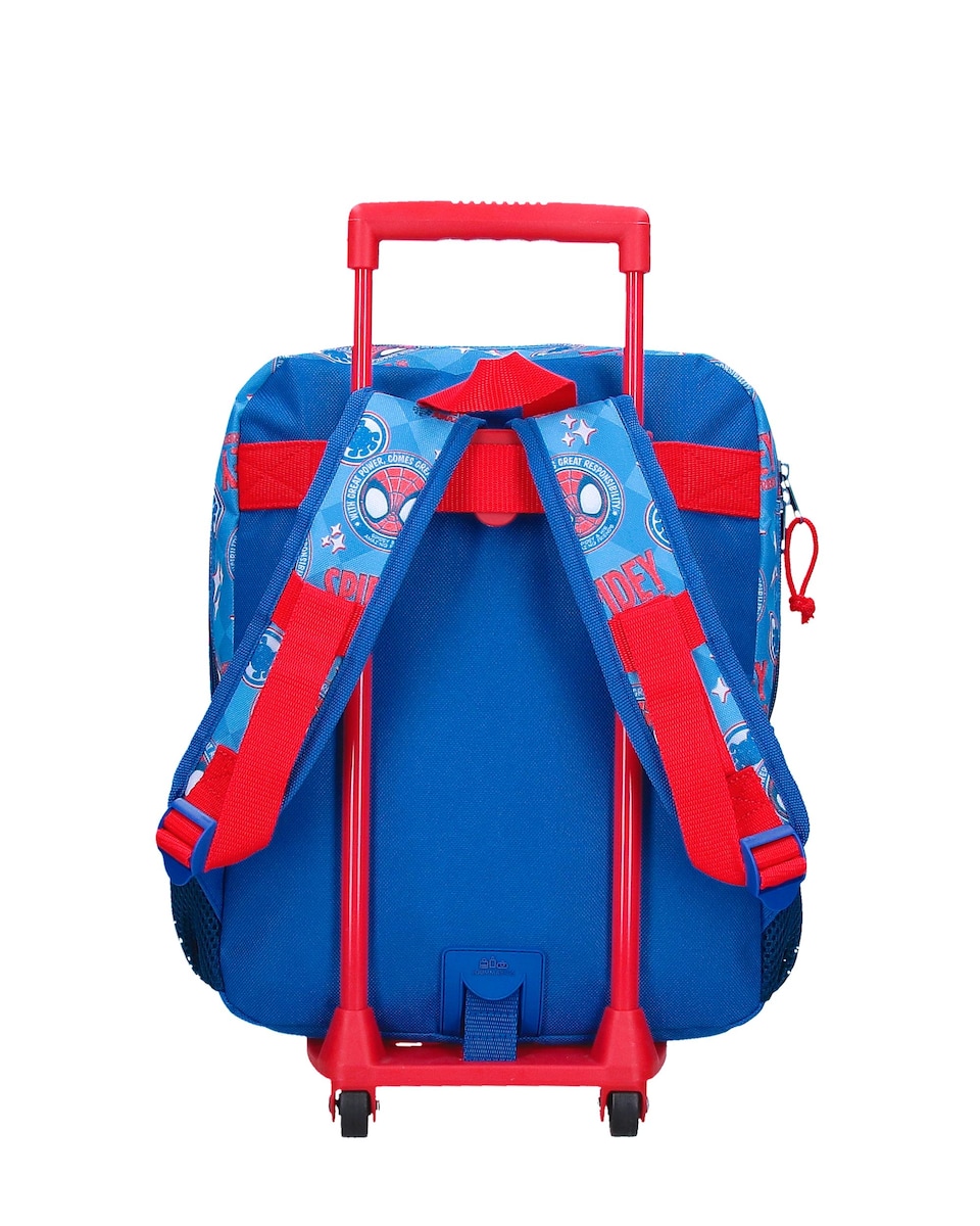 Mochila Escolar Power Of 3 com Bolso Frontal 38 Cm com Carrinho Azul-3