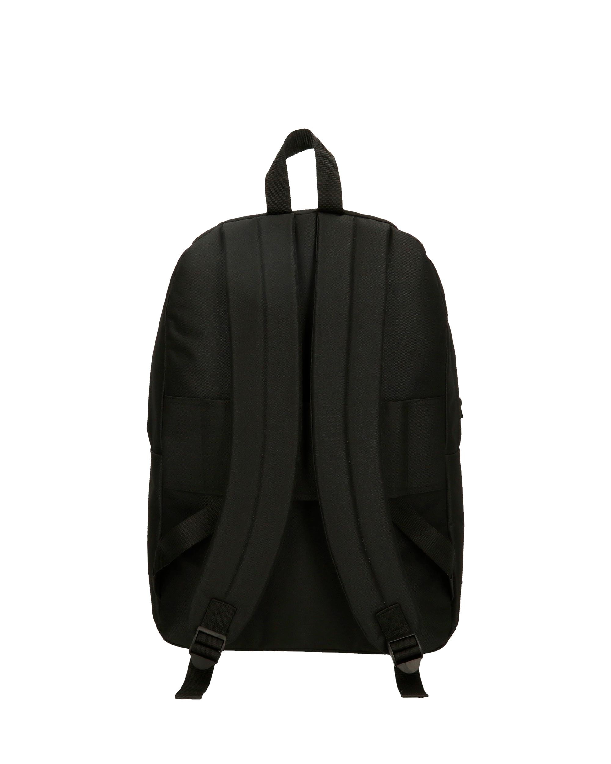 Mochila Escolar Red Logo com Bolsos Laterais em Preto Preto-3