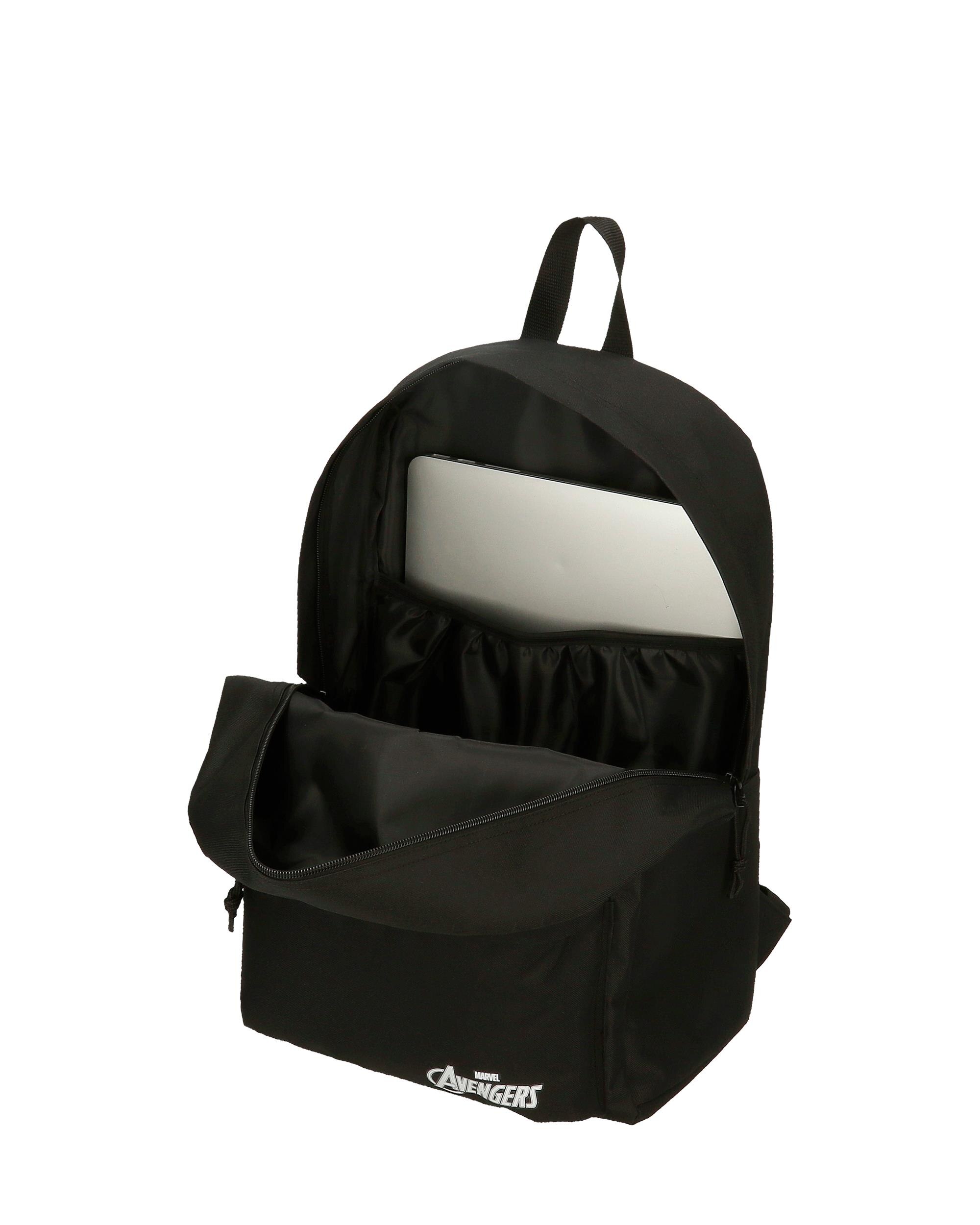 Mochila Escolar Red Logo com Bolsos Laterais em Preto Preto-4