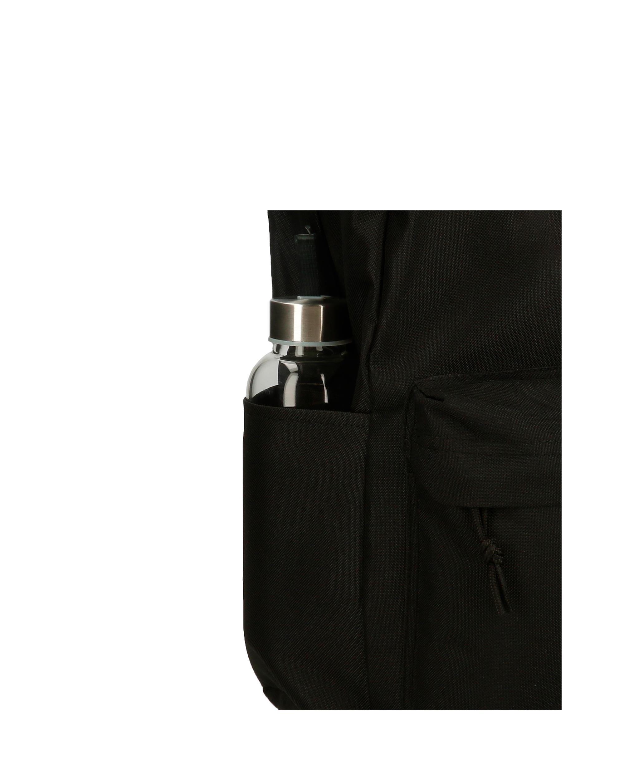 Mochila Escolar Red Logo com Bolsos Laterais em Preto Preto-6