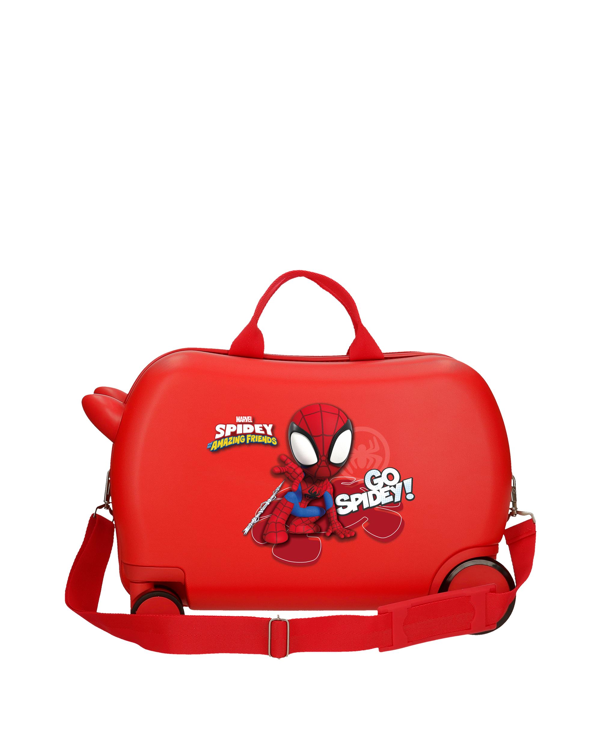 Mala Infantil 2 Rodas Multidirecionais Go Spidey com Capacidade de 24l Vermelho-3