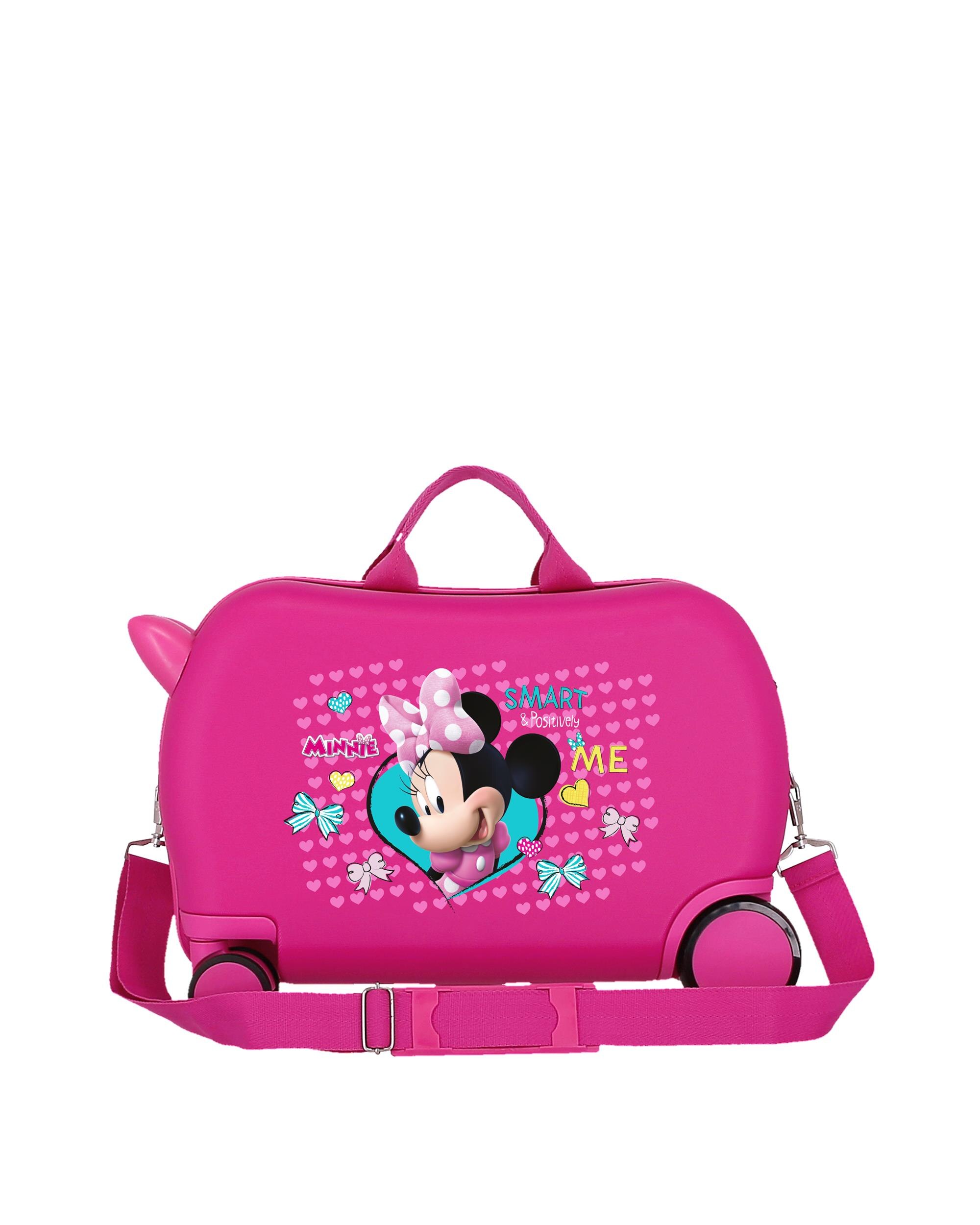 Mala Infantil 2 Rodas Multidirecionais Enjoy Minnie com Capacidade de 24l em Fúcsia Rosa-3