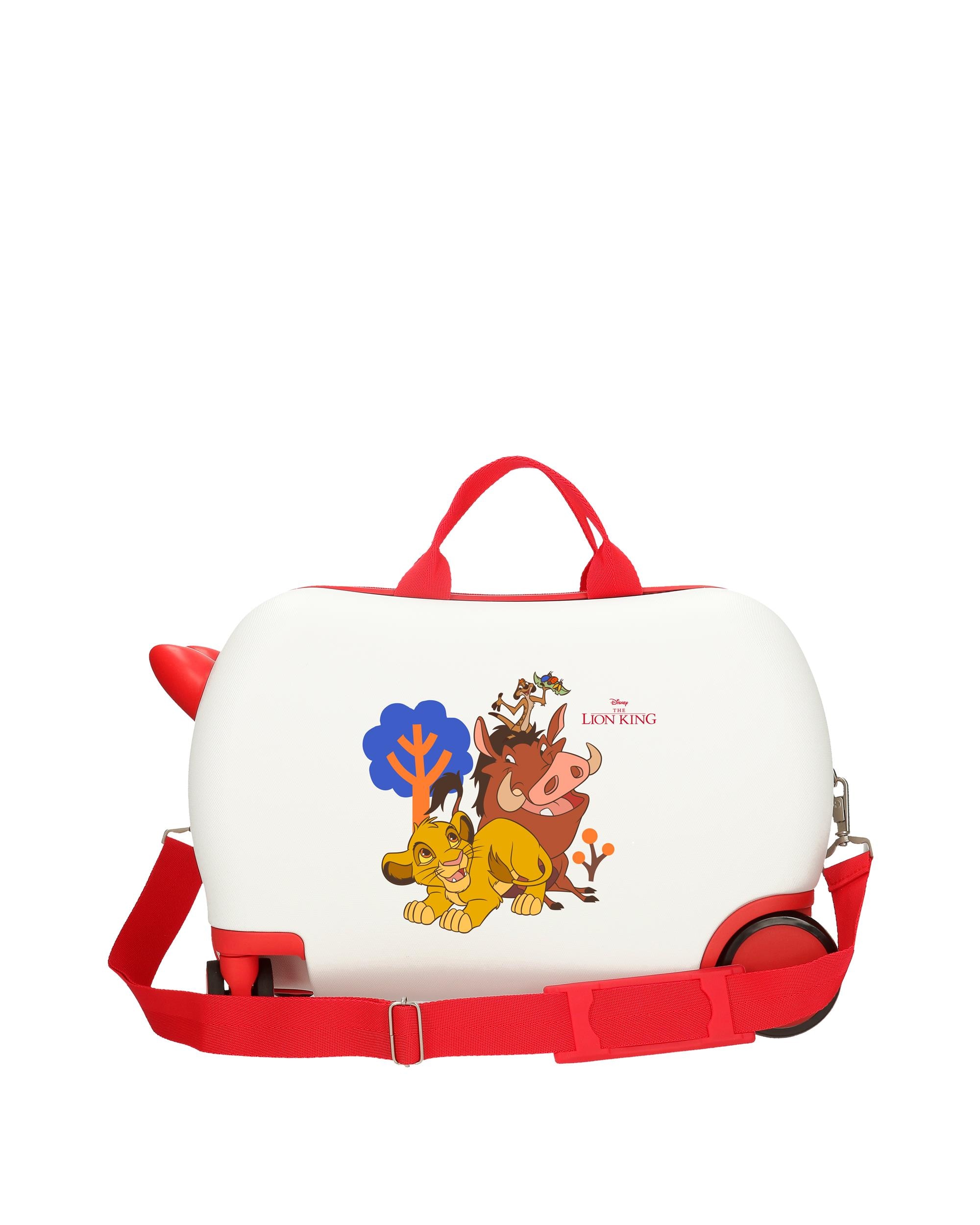 Mala Infantil 2 Rodas Multidirecionais Simba & Friends com Capacidade de 24l Branco / Vermelho-3