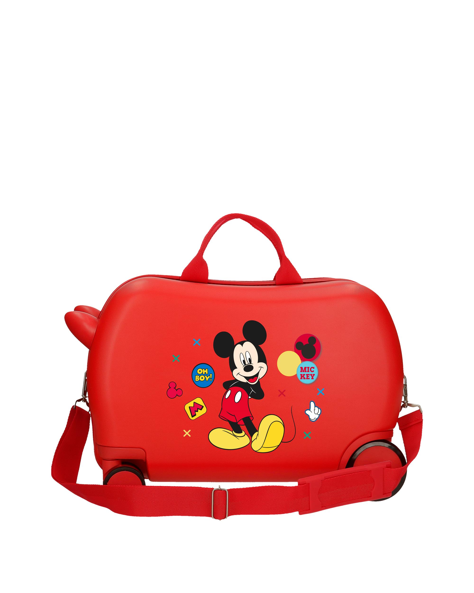 Mala Infantil 2 Rodas Multidirecionais Mickey Enjoy The Day com Capacidade de 24l Vermelho / Preto-3
