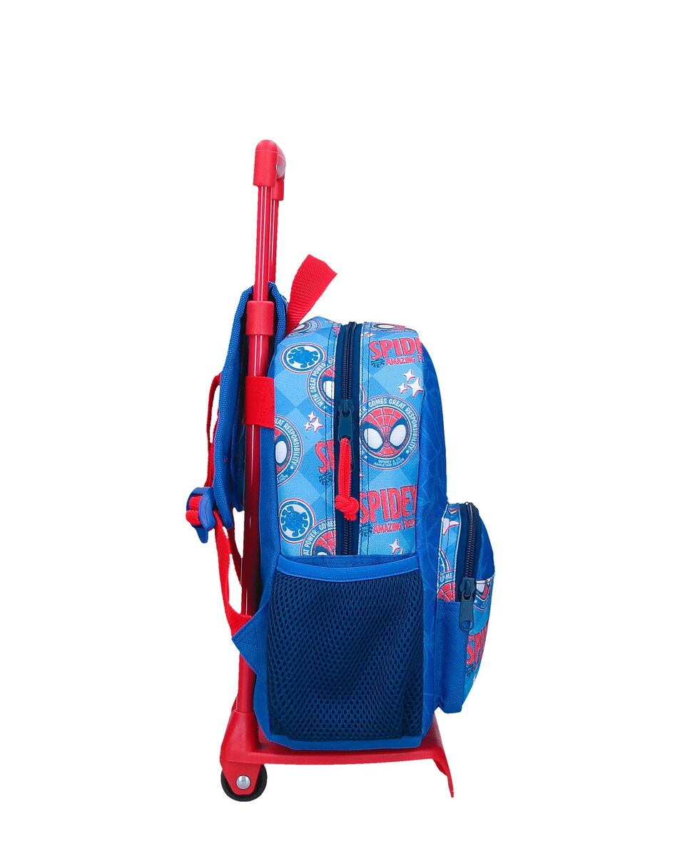 Mochila Power Of 3 com Bolsos Laterais 33 Cm com Carrinho Azul-2
