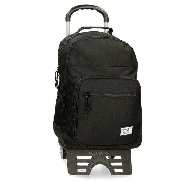 Imagem 0 de Mochila de Duplo Compartimento Movom Always On The Move com Carrinho e Bolsos Laterais em Preto