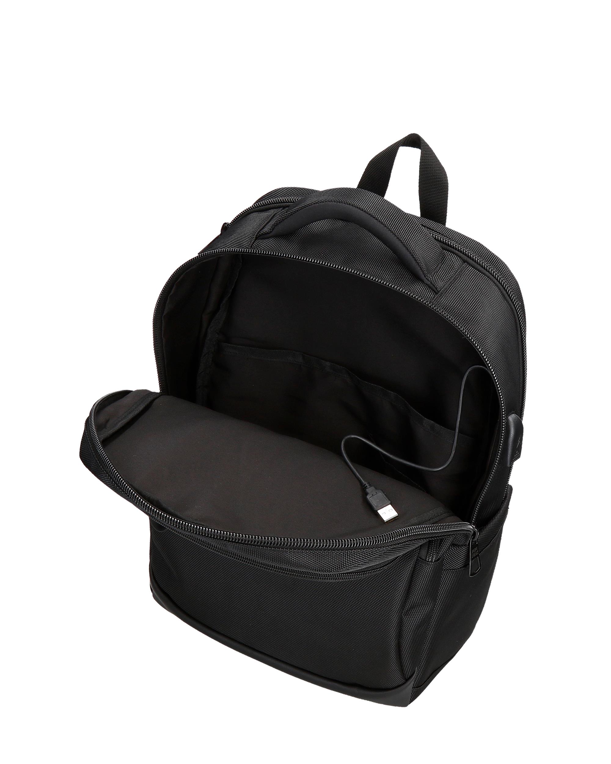 Mochila 15,6" Pepe Jeans Blackmore de Dois Compartimentos Adaptável Preto-6