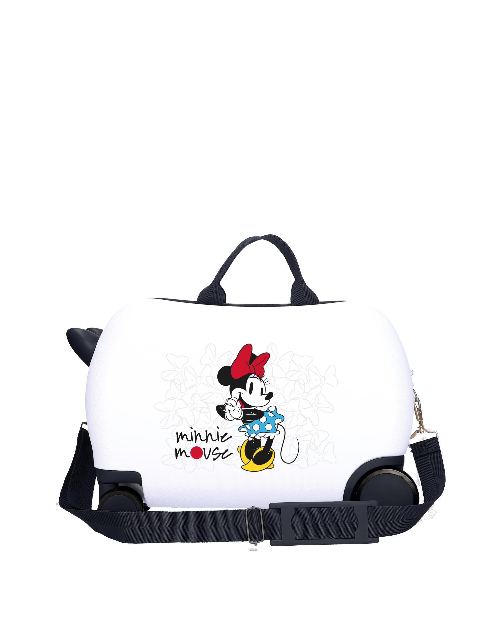 Mala Infantil 2 Rodas Multidirecionais Minnie Magic com Capacidade de 24l em Branco Branco-3