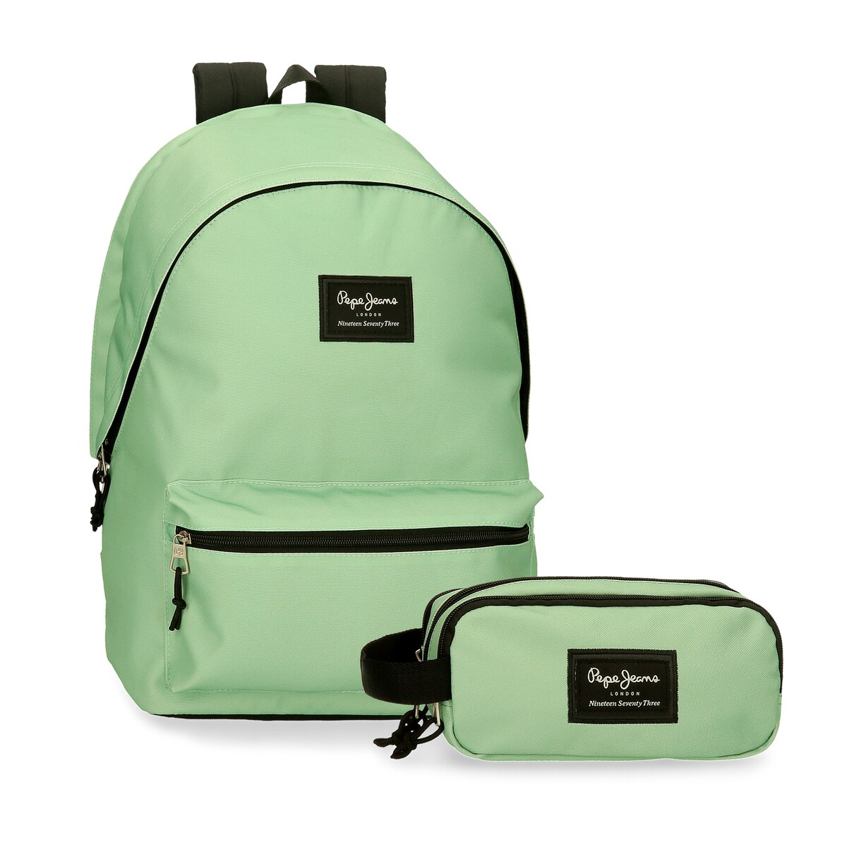 Mochila Porta Computador Pepe Jeans Aris Colorful 2 Compartimentos + Estojo em Turquesa Verde-1