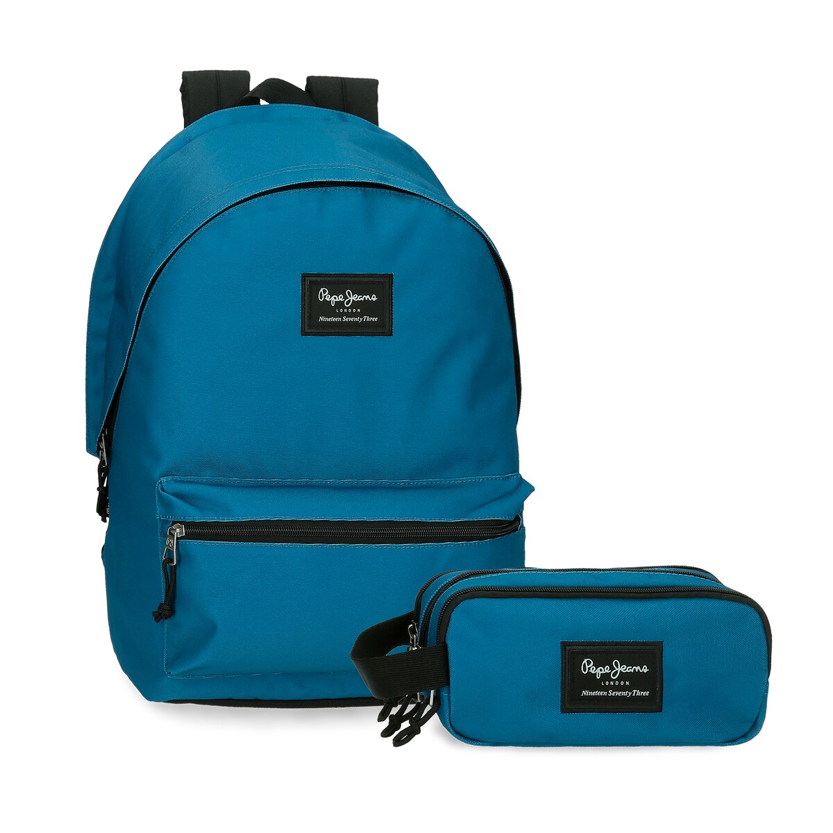 Mochila Portaordenador Pepe Jeans Aris Evergreen 2 Compartimentos + Estojo em Azul Azul-1