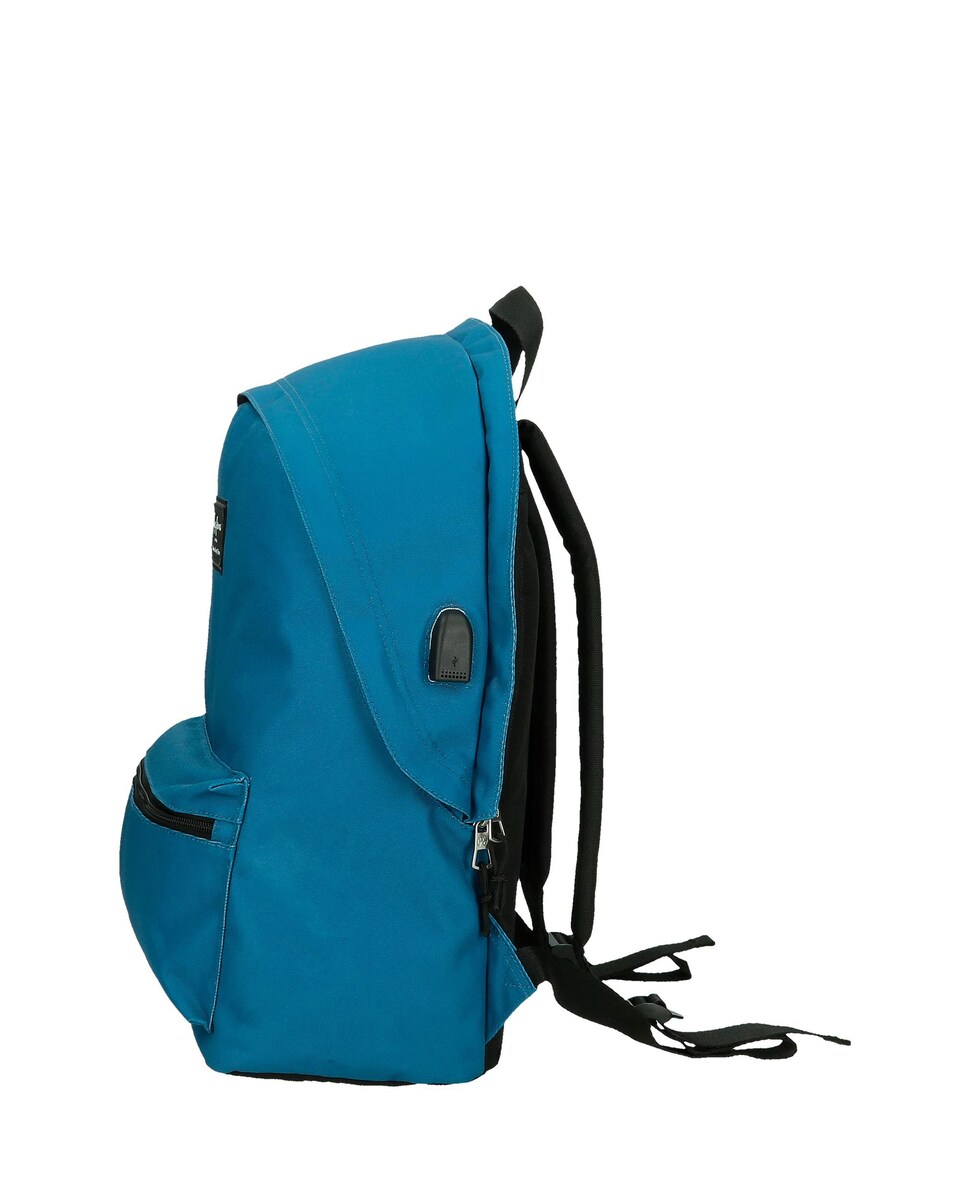Mochila Portaordenador Pepe Jeans Aris Evergreen 2 Compartimentos + Estojo em Azul Azul-4