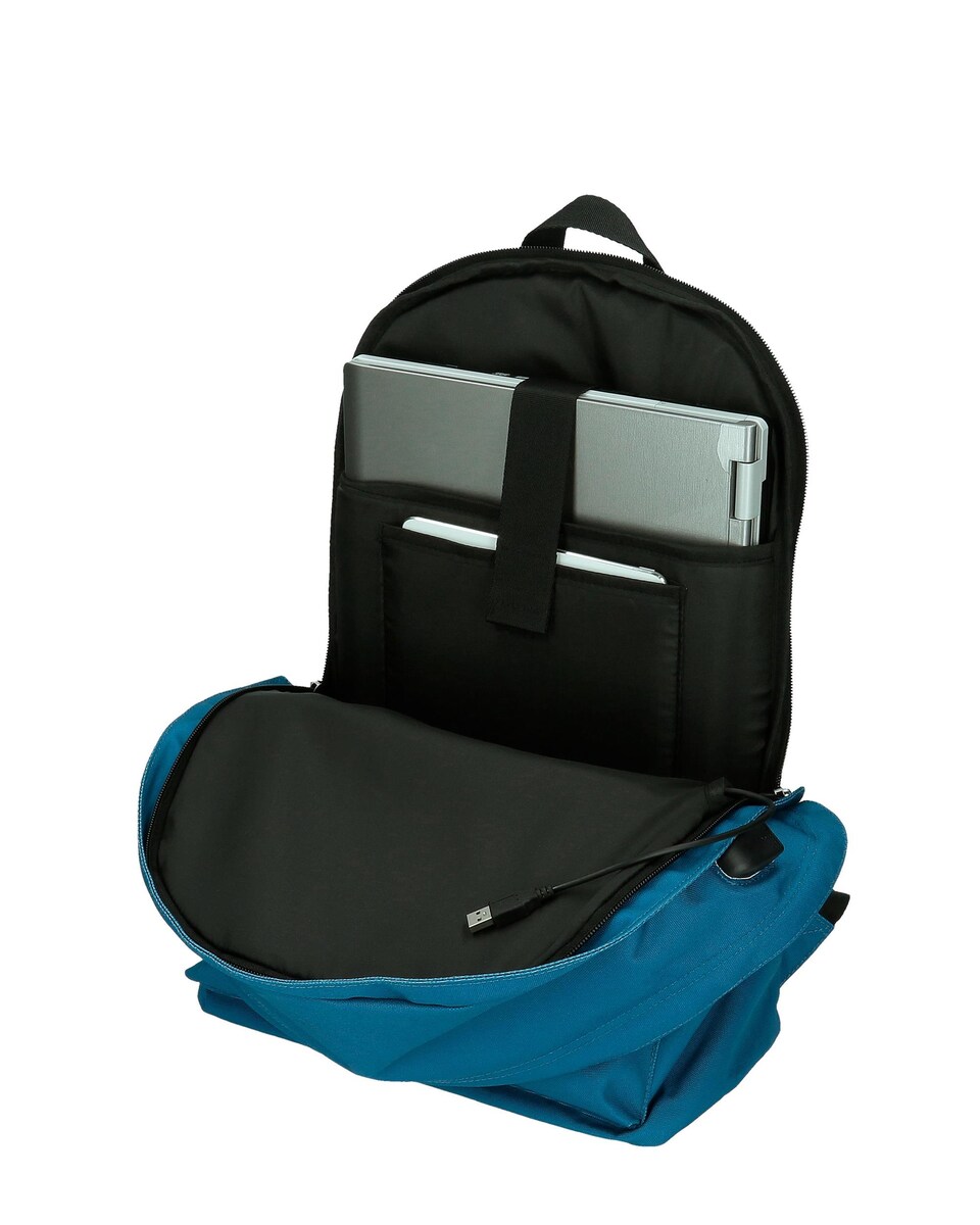 Mochila Portaordenador Pepe Jeans Aris Evergreen 2 Compartimentos + Estojo em Azul Azul-5