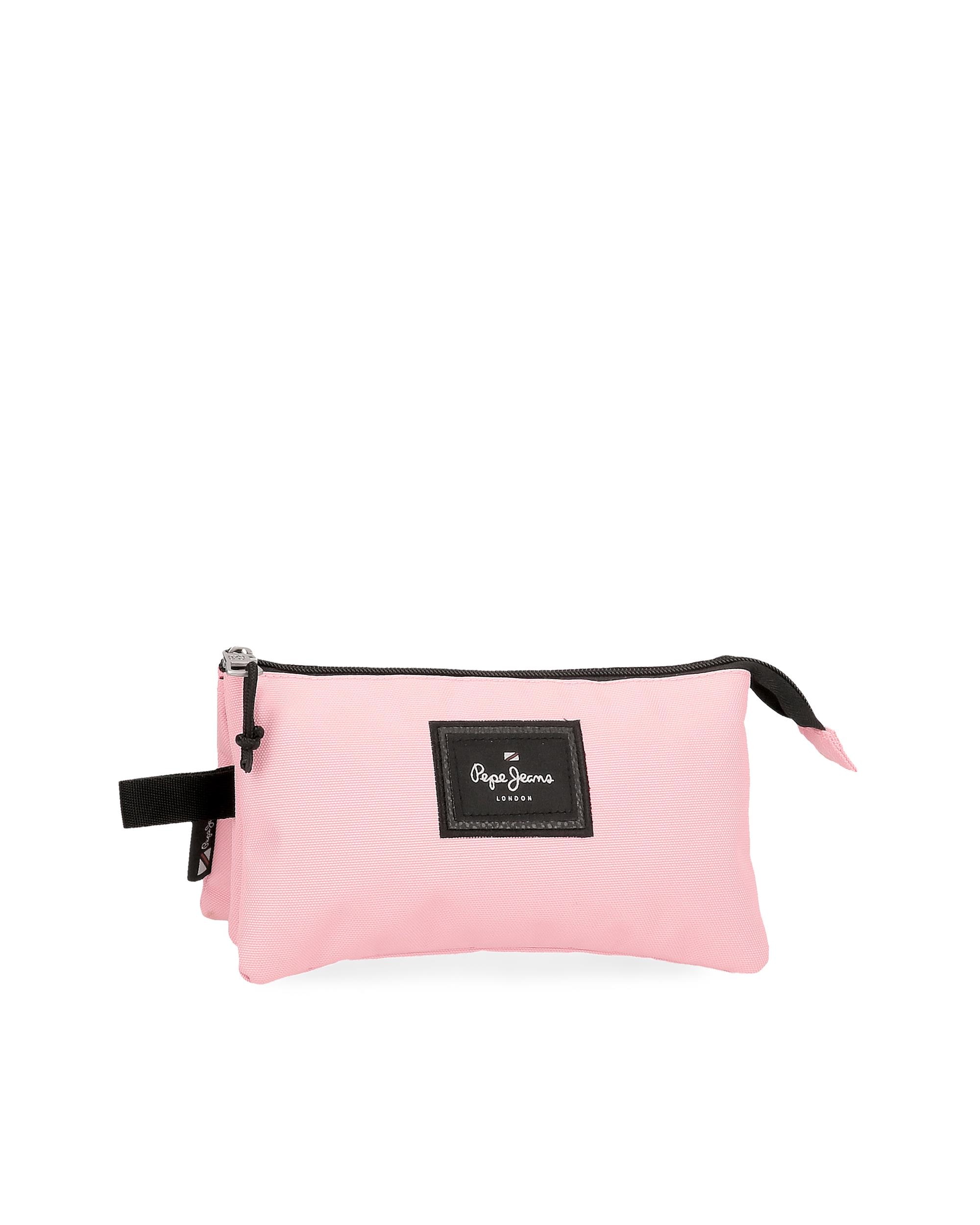 Estojo Pepe Jeans Aris Colorful Três Compartimentos em Rosa-claro Rosa-1