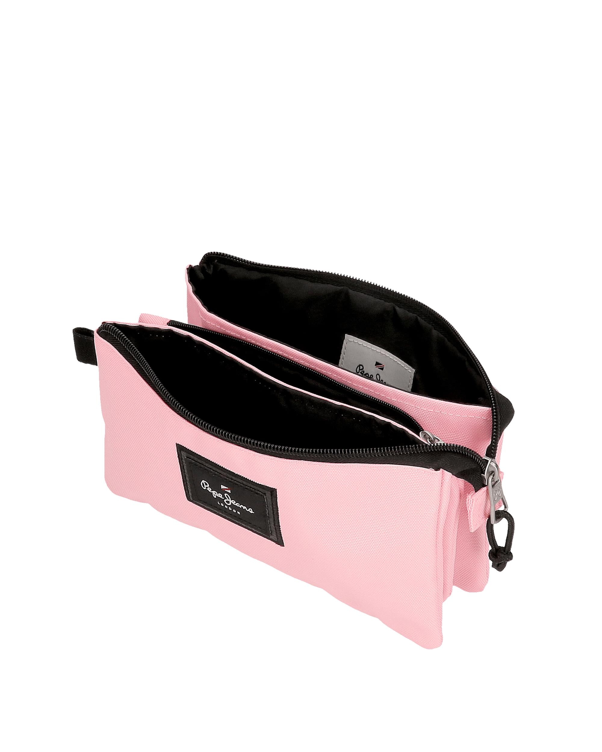 Estojo Pepe Jeans Aris Colorful Três Compartimentos em Rosa-claro Rosa-4