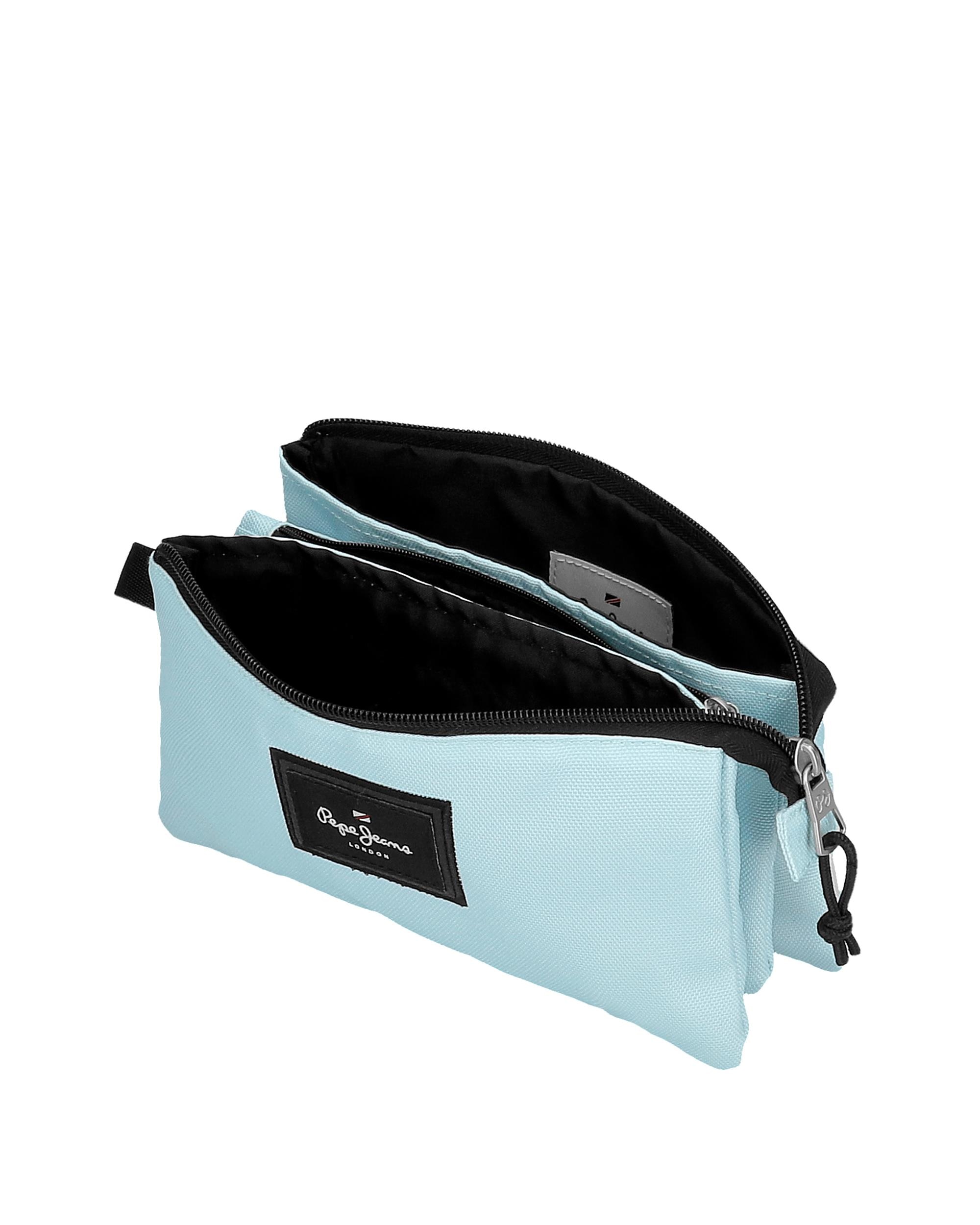 Estojo Pepe Jeans Aris Colorful Três Compartimentos em Azul-claro Azul-4