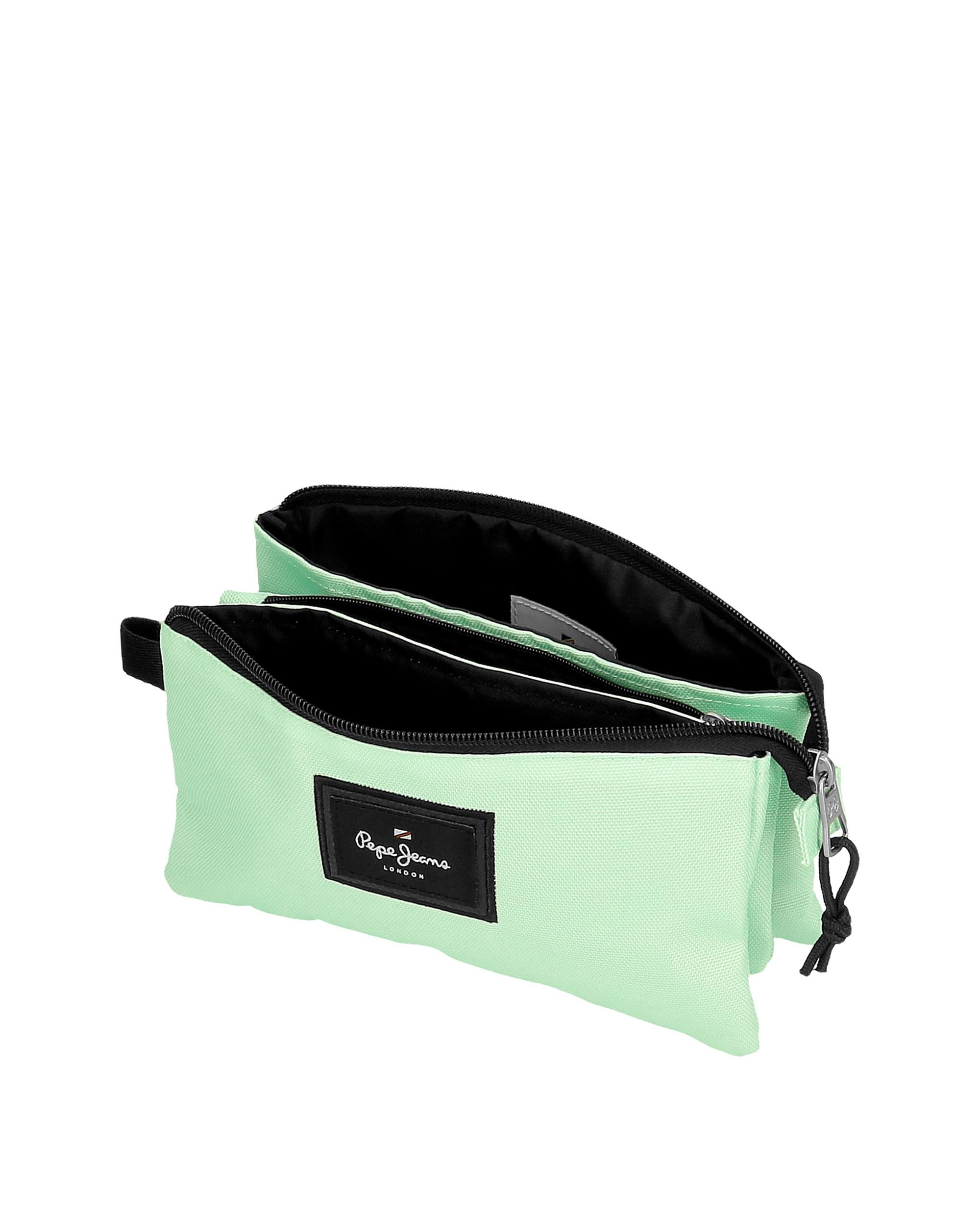 Estojo Pepe Jeans Aris Colorful Três Compartimentos em Turquesa Esverdeado Verde-4