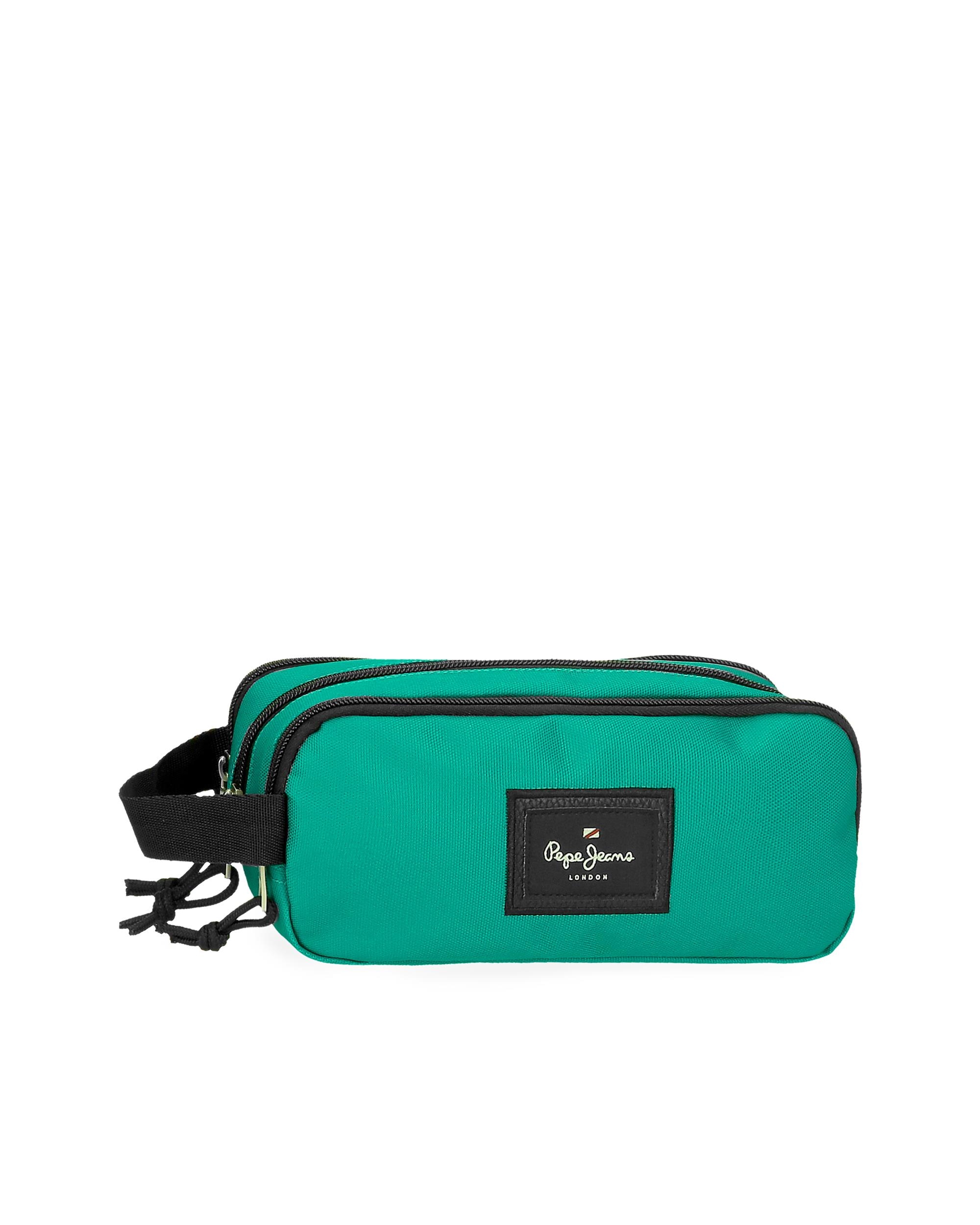 Estojo Pepe Jeans Aris Evergreen Três Compartimentos em Verde Verde-1