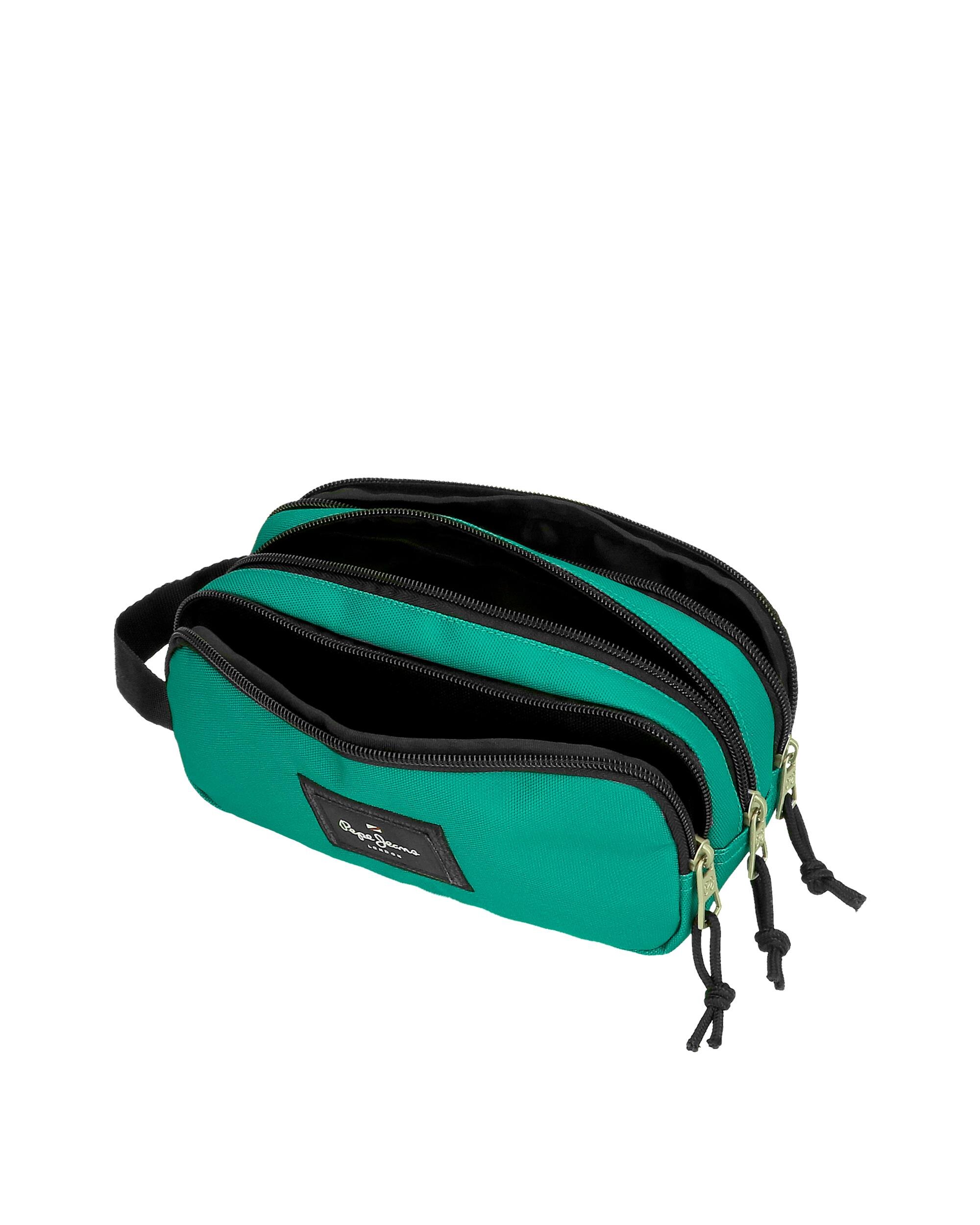 Estojo Pepe Jeans Aris Evergreen Três Compartimentos em Verde Verde-4
