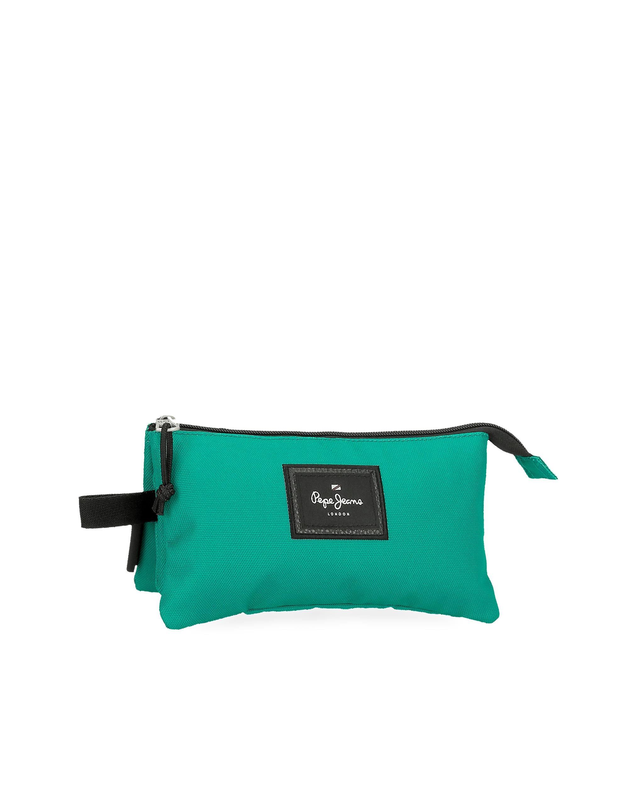 Estojo Pepe Jeans Aris Evergreen Três Compartimentos em Verde Verde-1