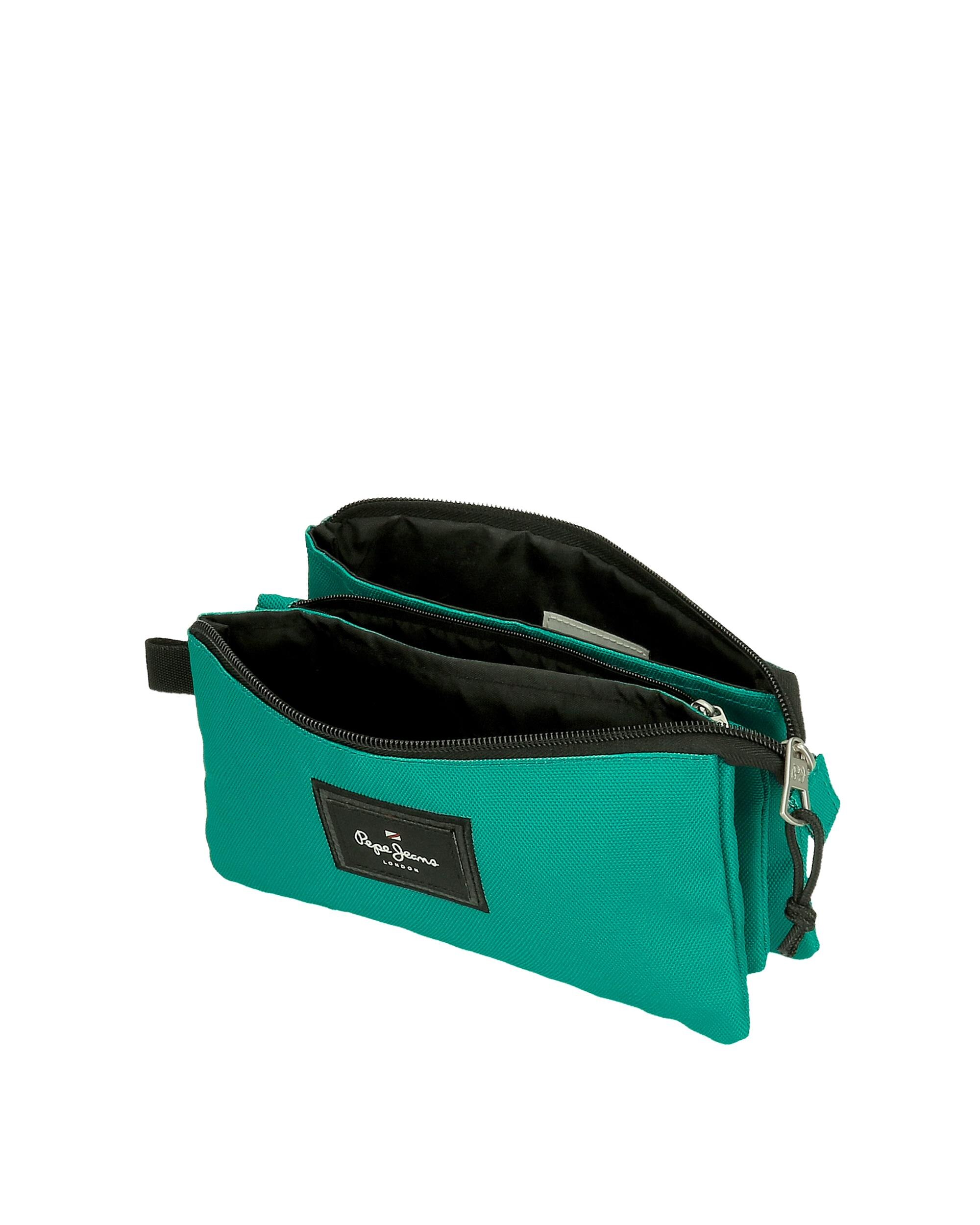 Estojo Pepe Jeans Aris Evergreen Três Compartimentos em Verde Verde-4