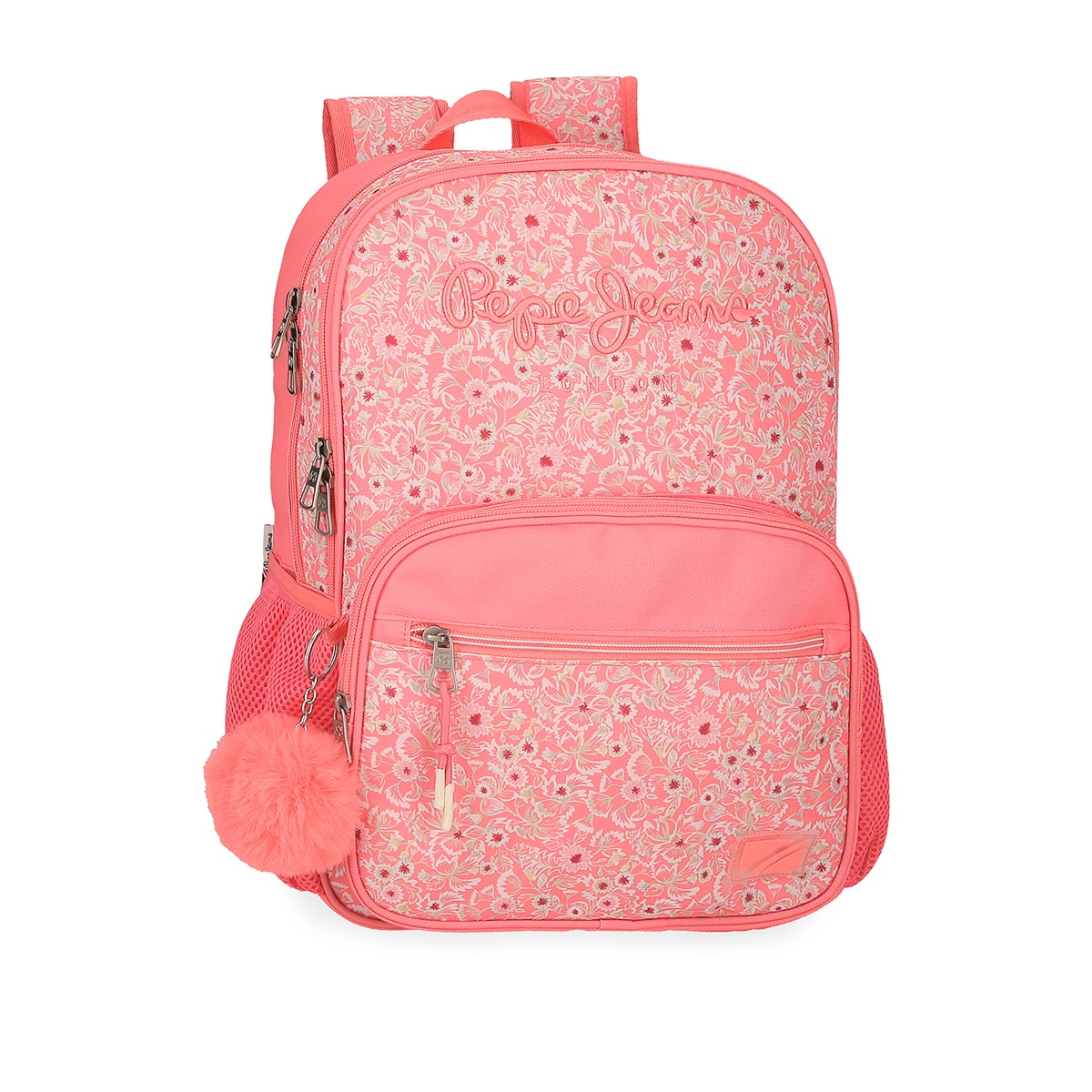 Mochila Escolar Nahid de Dois Compartimentos 40 Cm Rosa-1