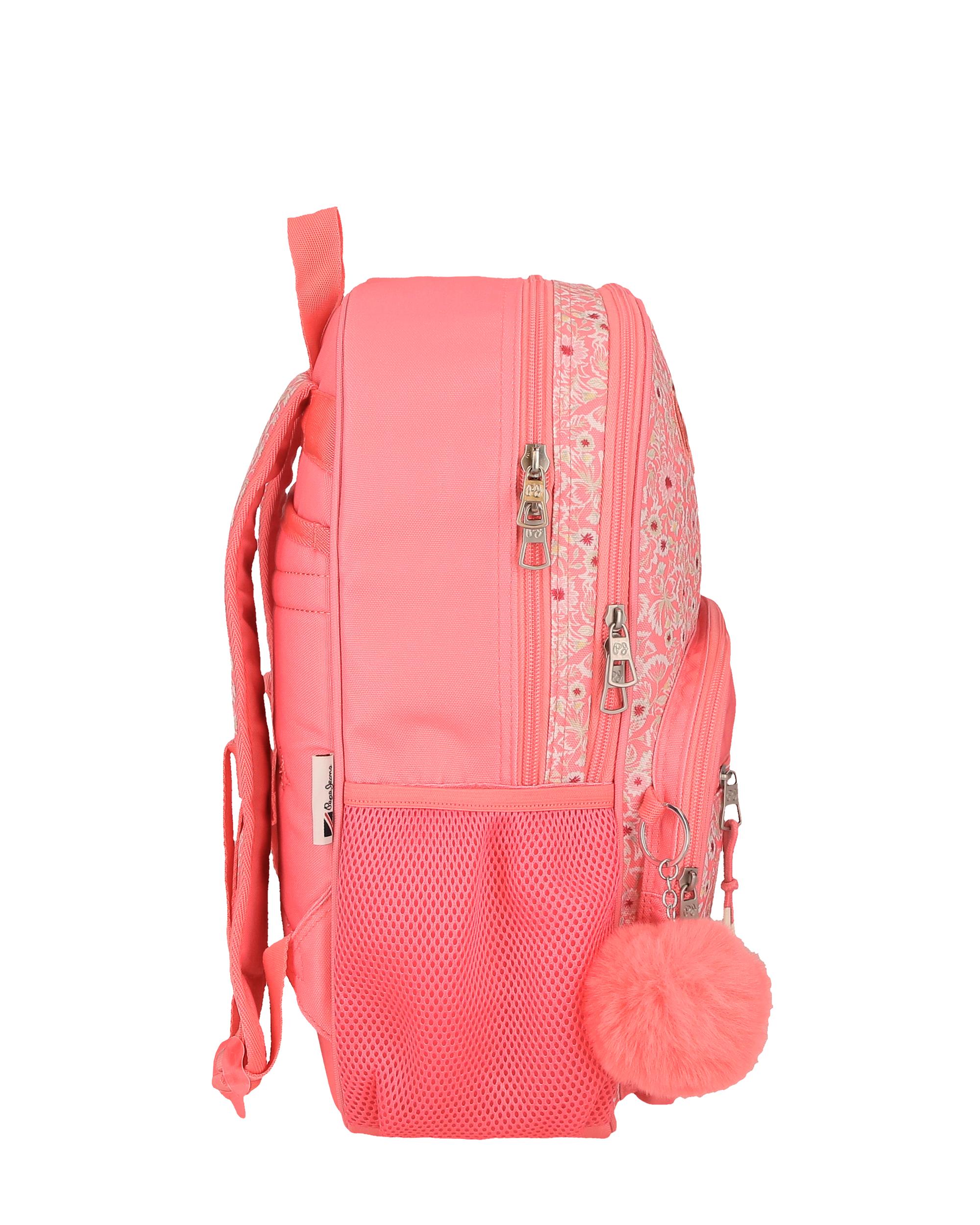 Mochila Escolar Nahid de Dois Compartimentos 40 Cm Rosa-2