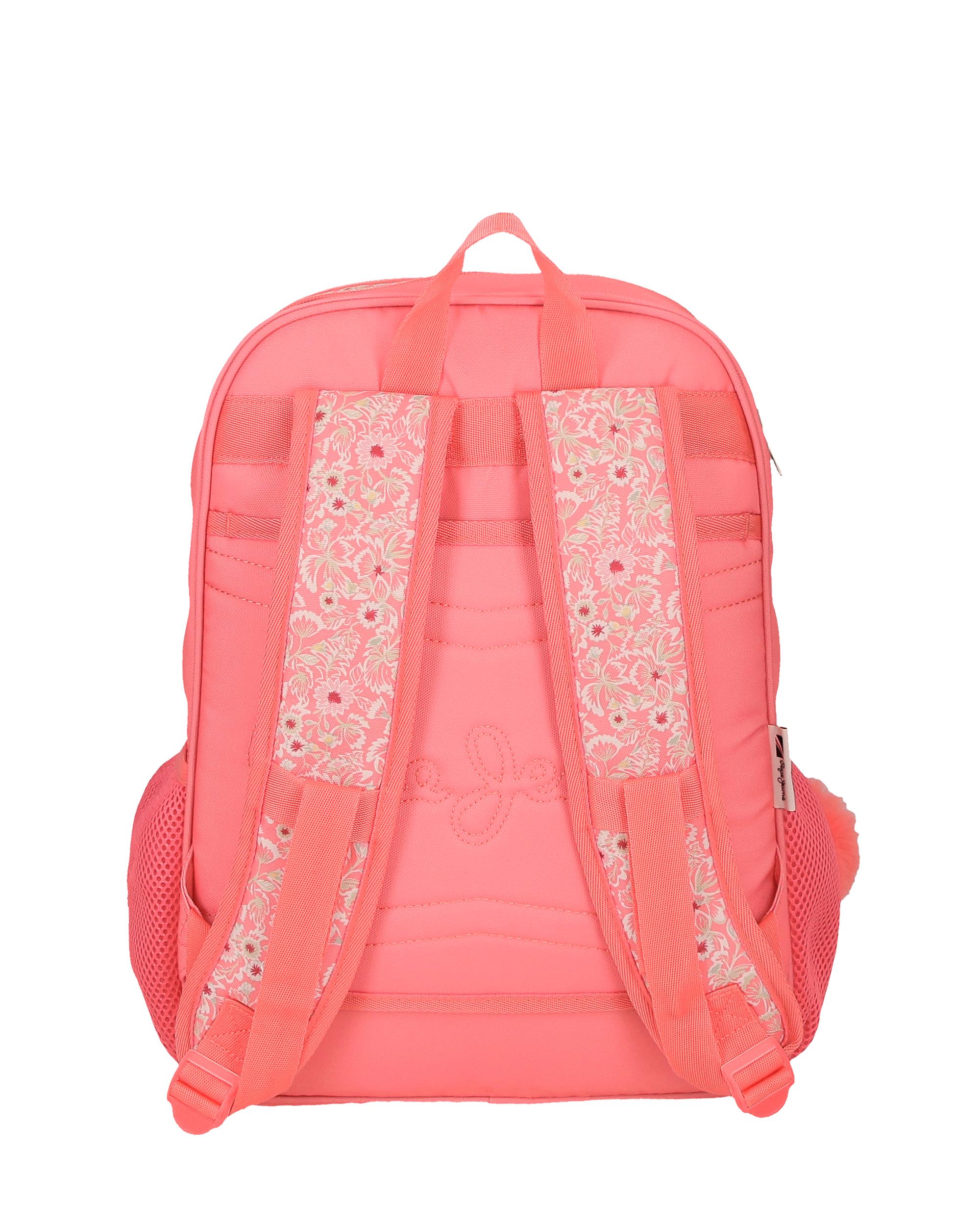 Mochila Escolar Nahid de Dois Compartimentos 40 Cm Rosa-3