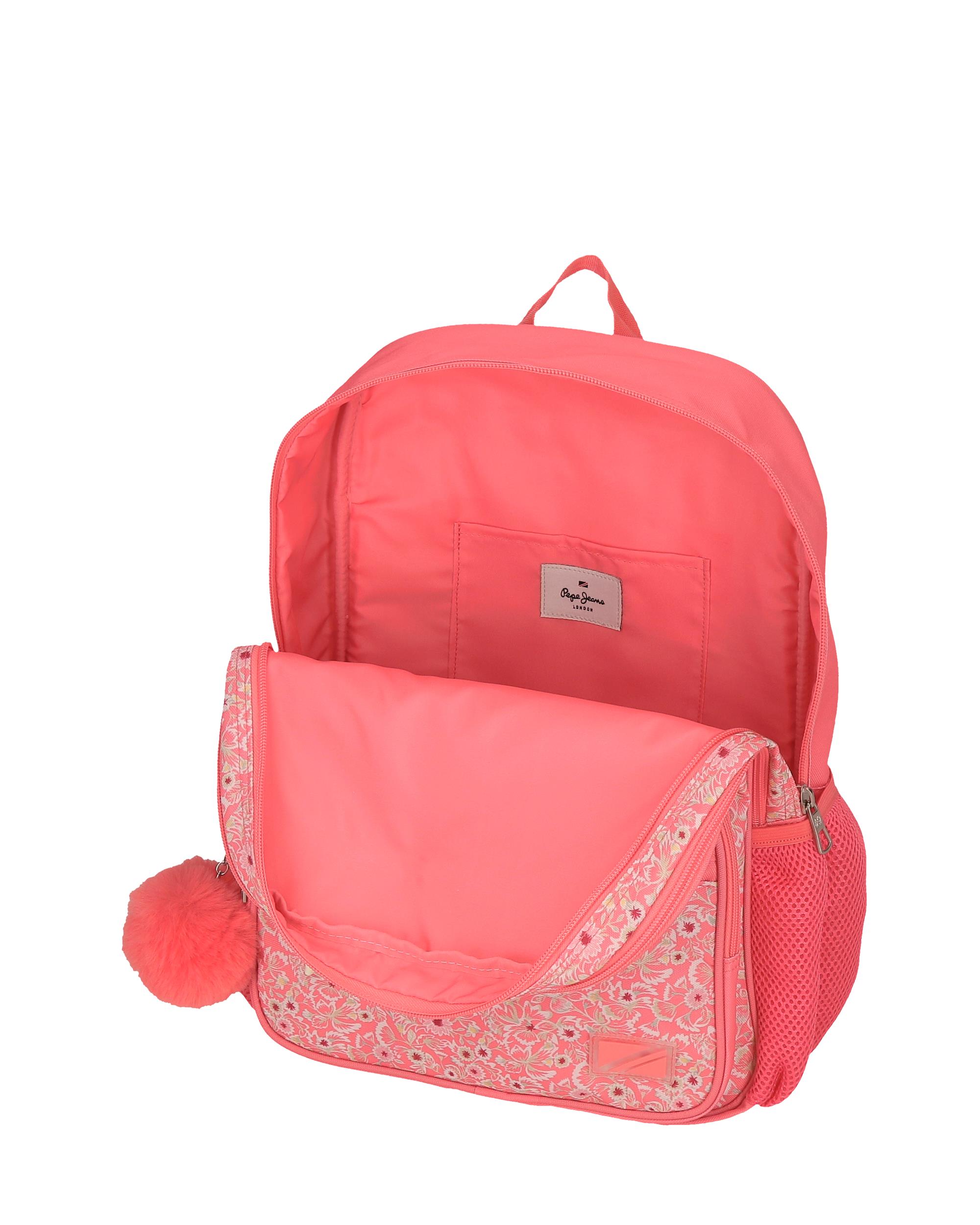 Mochila Escolar Nahid de Dois Compartimentos 40 Cm Rosa-4
