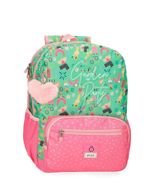 Imagem 0 de Mochila Escolar Enso Garden Party de 42cm Adaptável com Dois Compartimentos