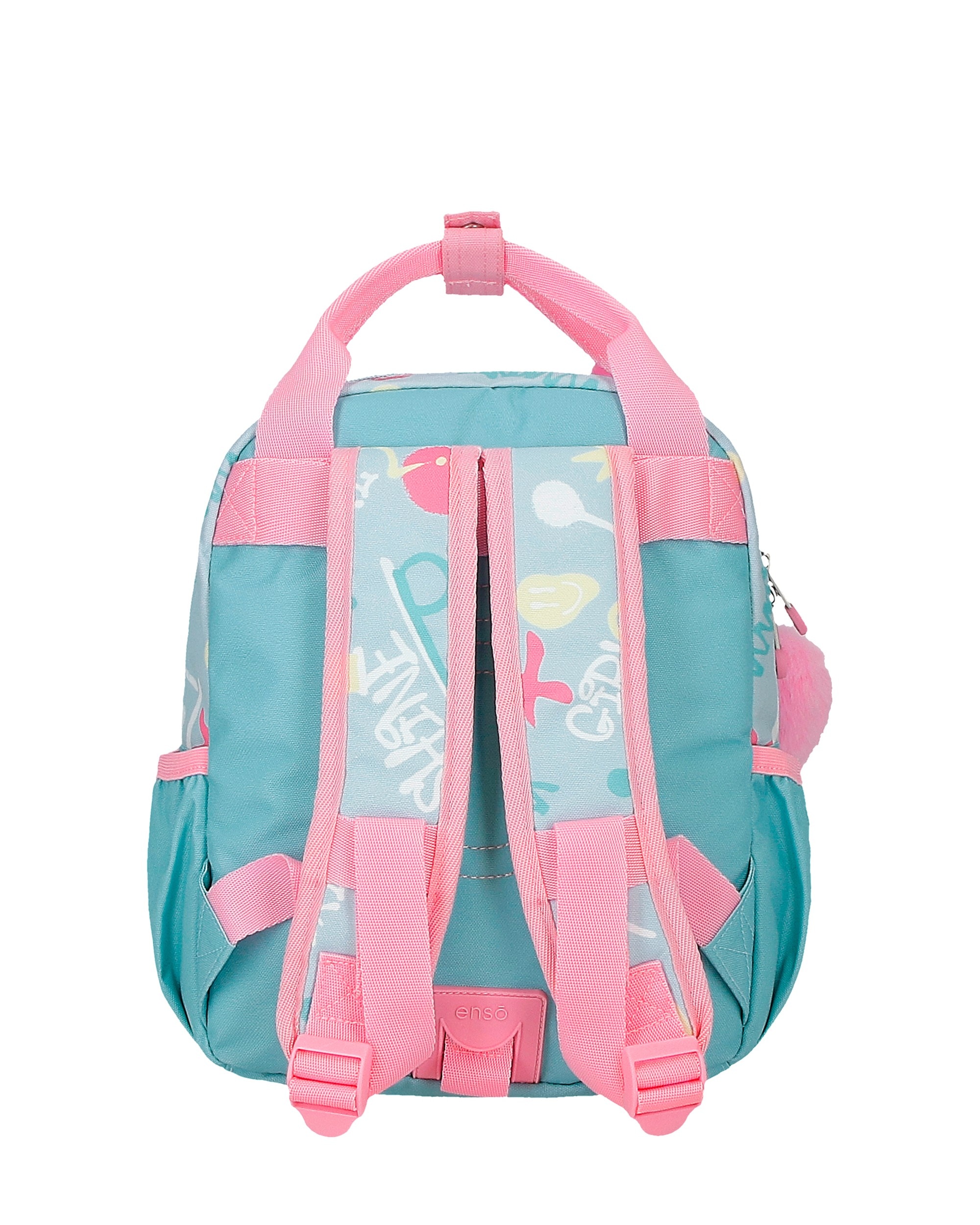 Mochila Little Urban Queen de 28 Cm Adaptável com Alça Superior Azul-3