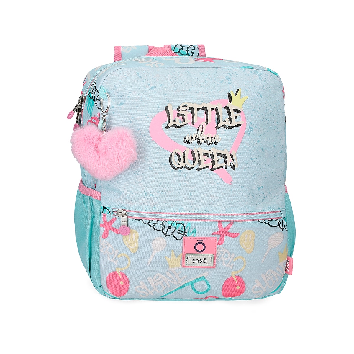 Mochila de Passeio Little Urban Queen de 32 Cm com Bolsos Frontais Azul-1
